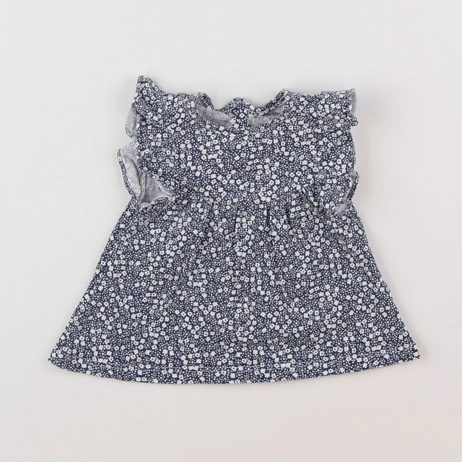 Vertbaudet - robe blanc, bleu - 3 mois
