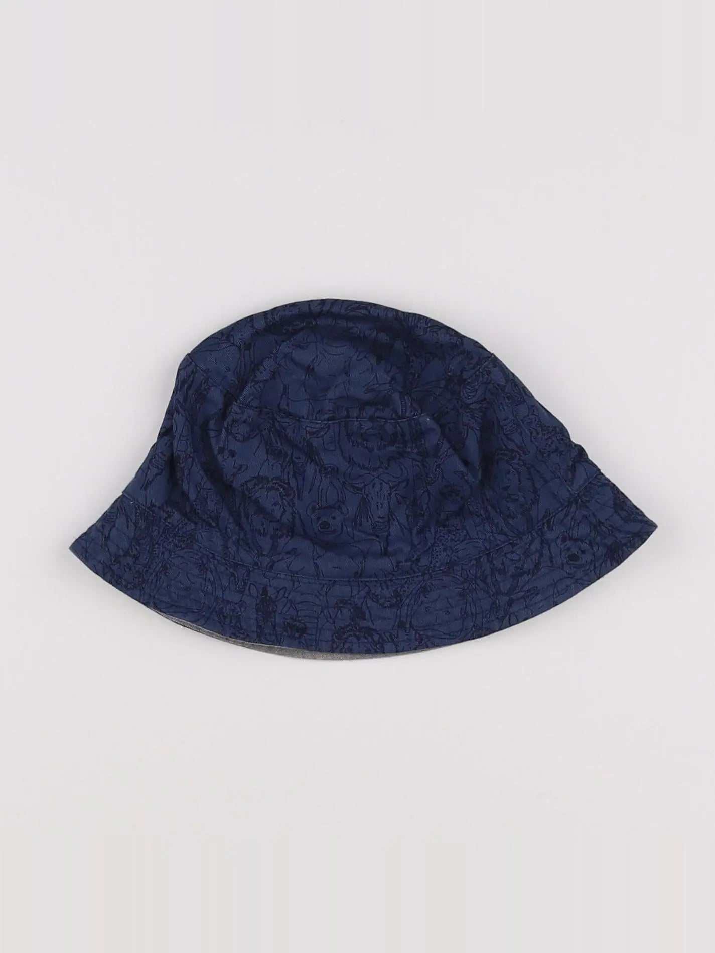 Vertbaudet - chapeau réversible bleu, gris - 12/14 ans