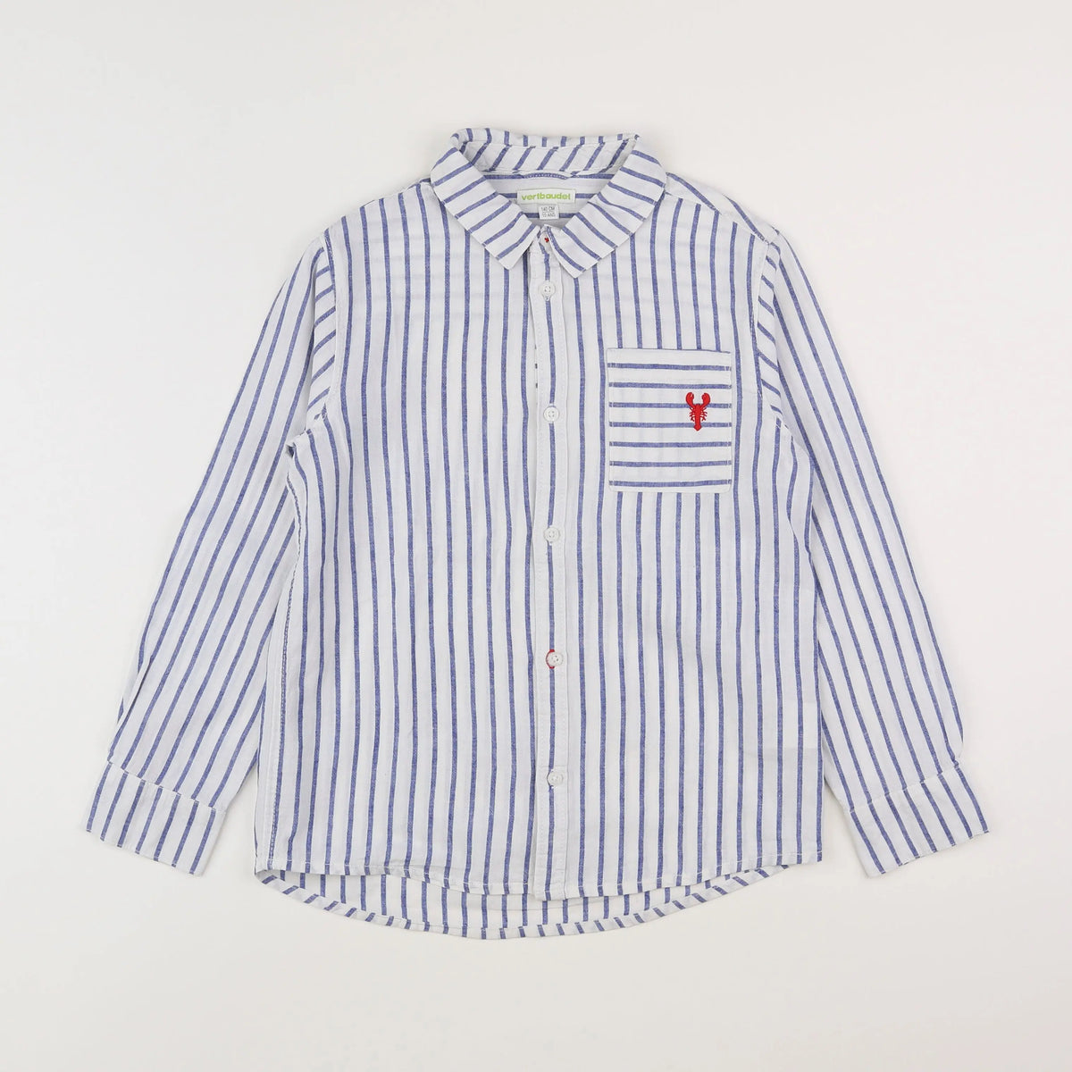 Vertbaudet - chemise bleu, blanc - 10 ans