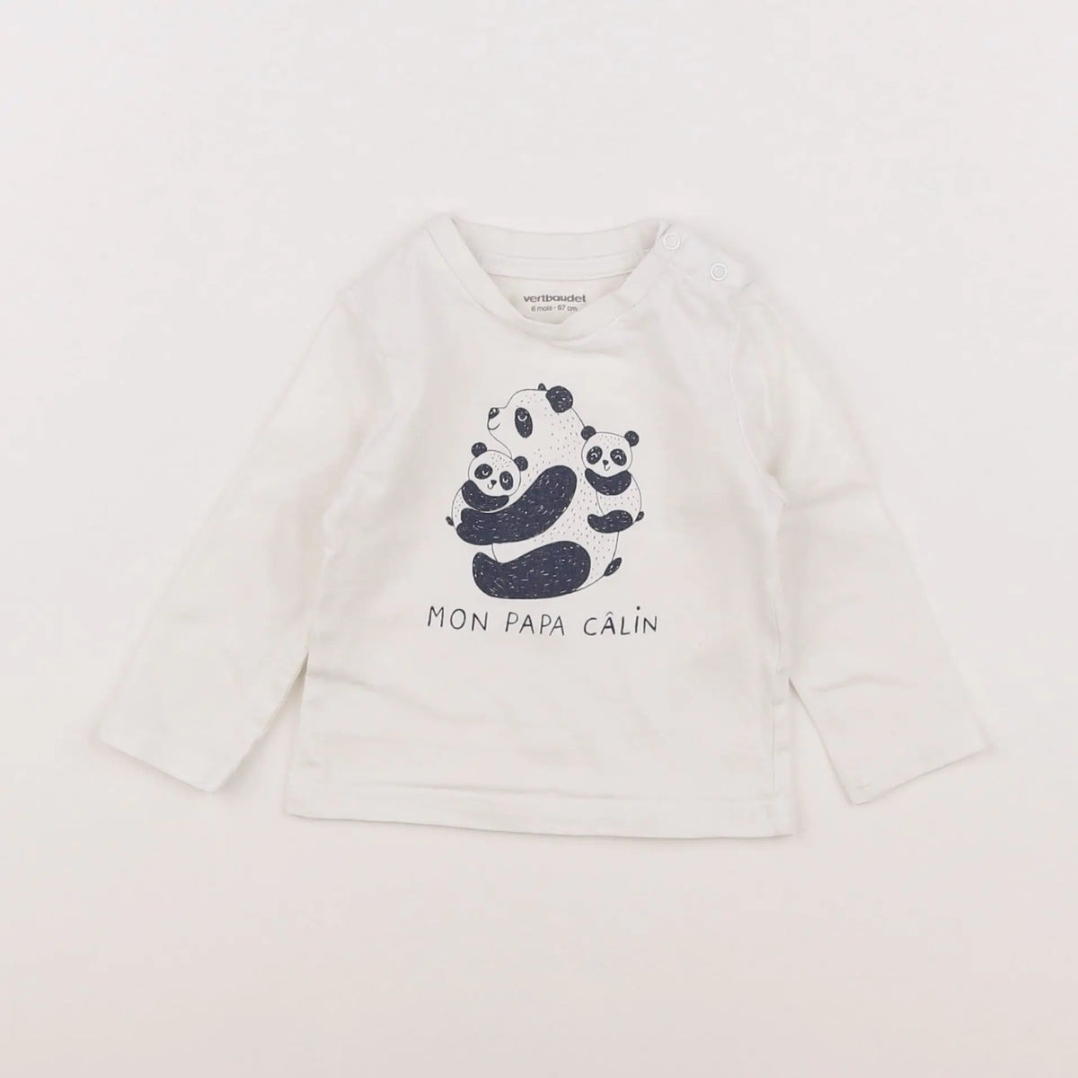 Vertbaudet - tee-shirt blanc - 6 mois