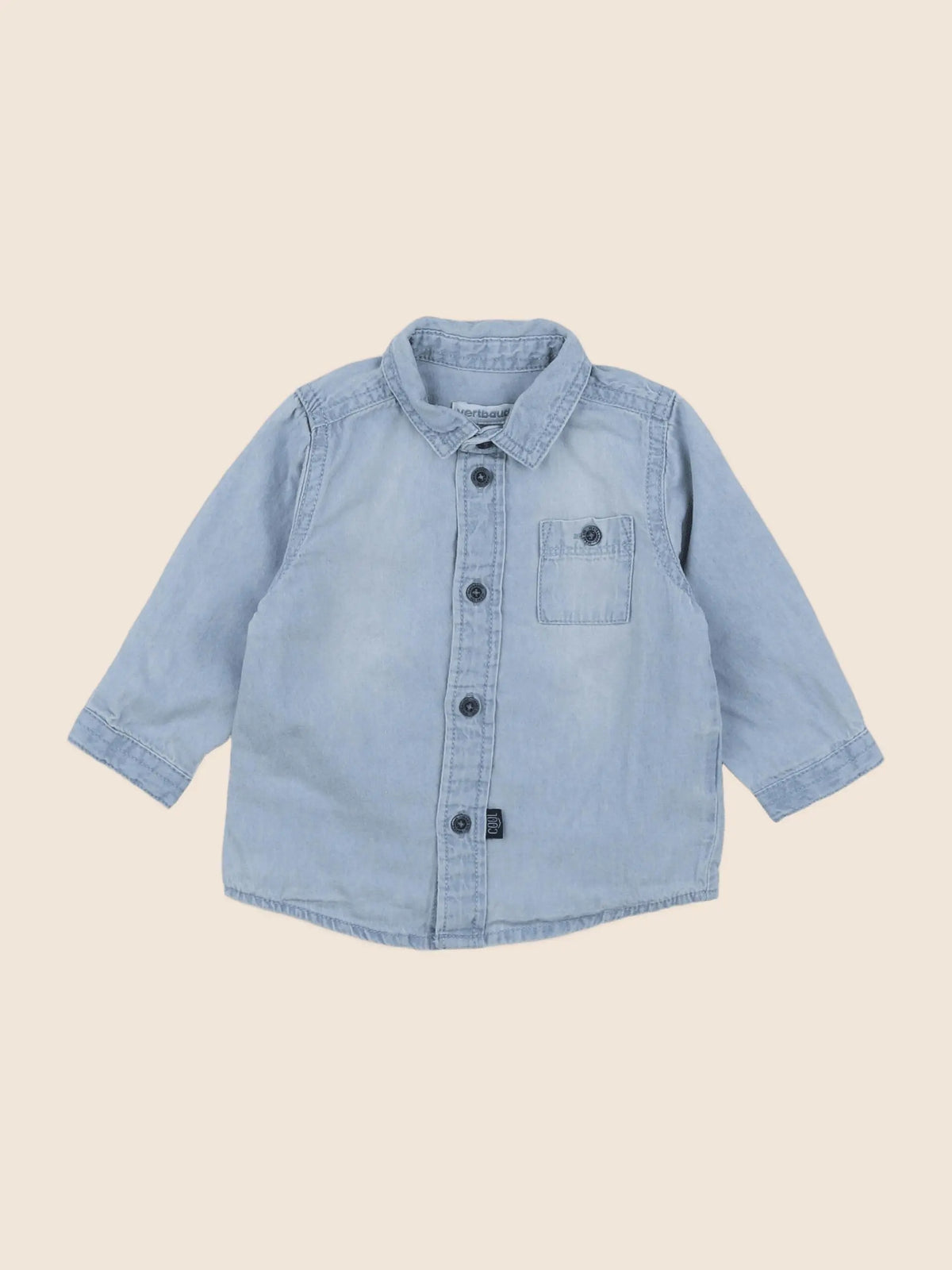 Vertbaudet - chemise bleu - 6 mois