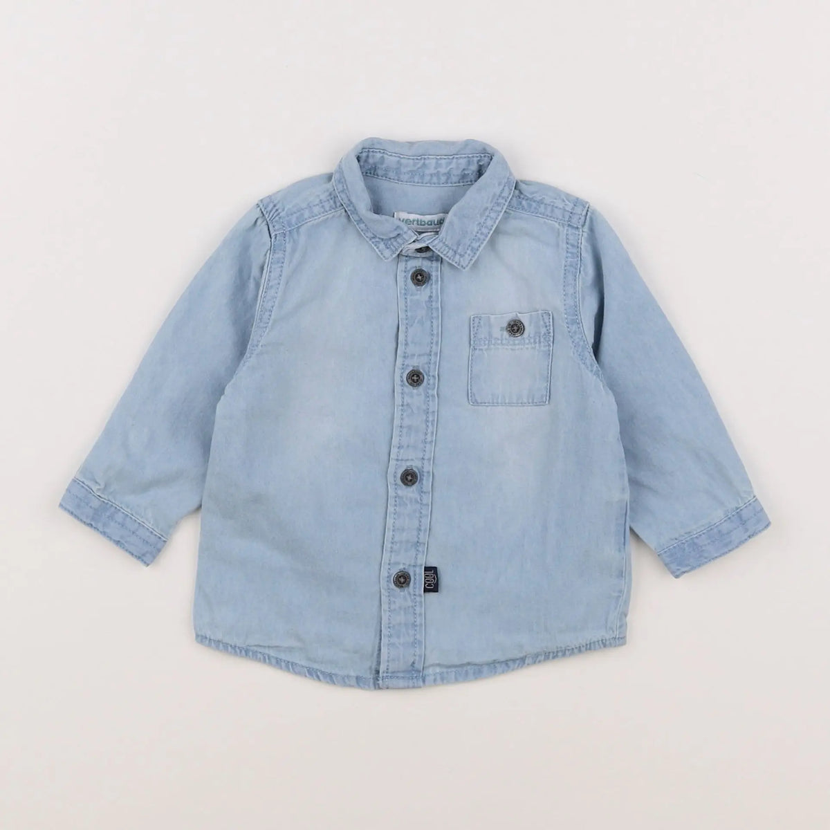 Vertbaudet - chemise bleu - 6 mois