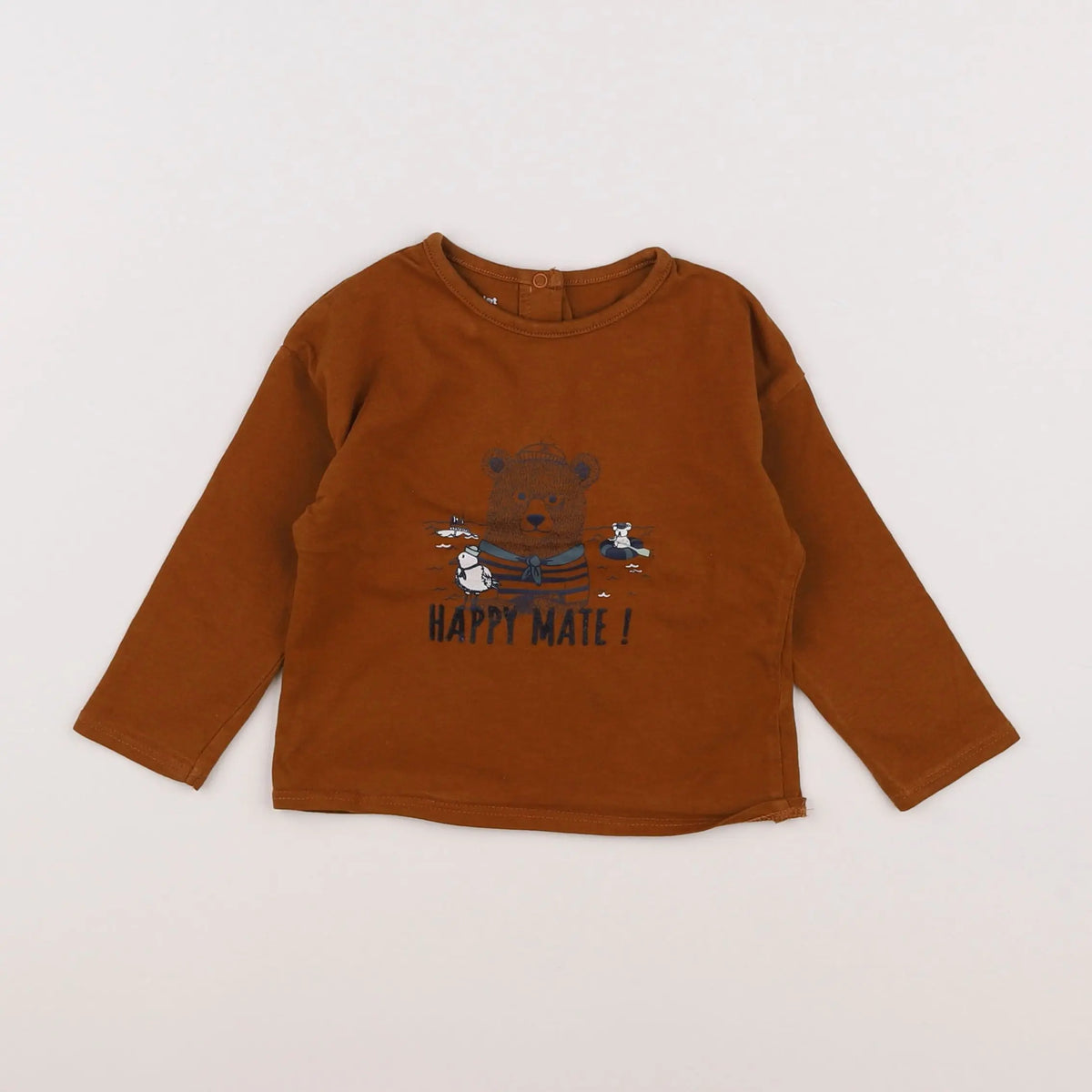 Vertbaudet - tee-shirt marron - 12 mois