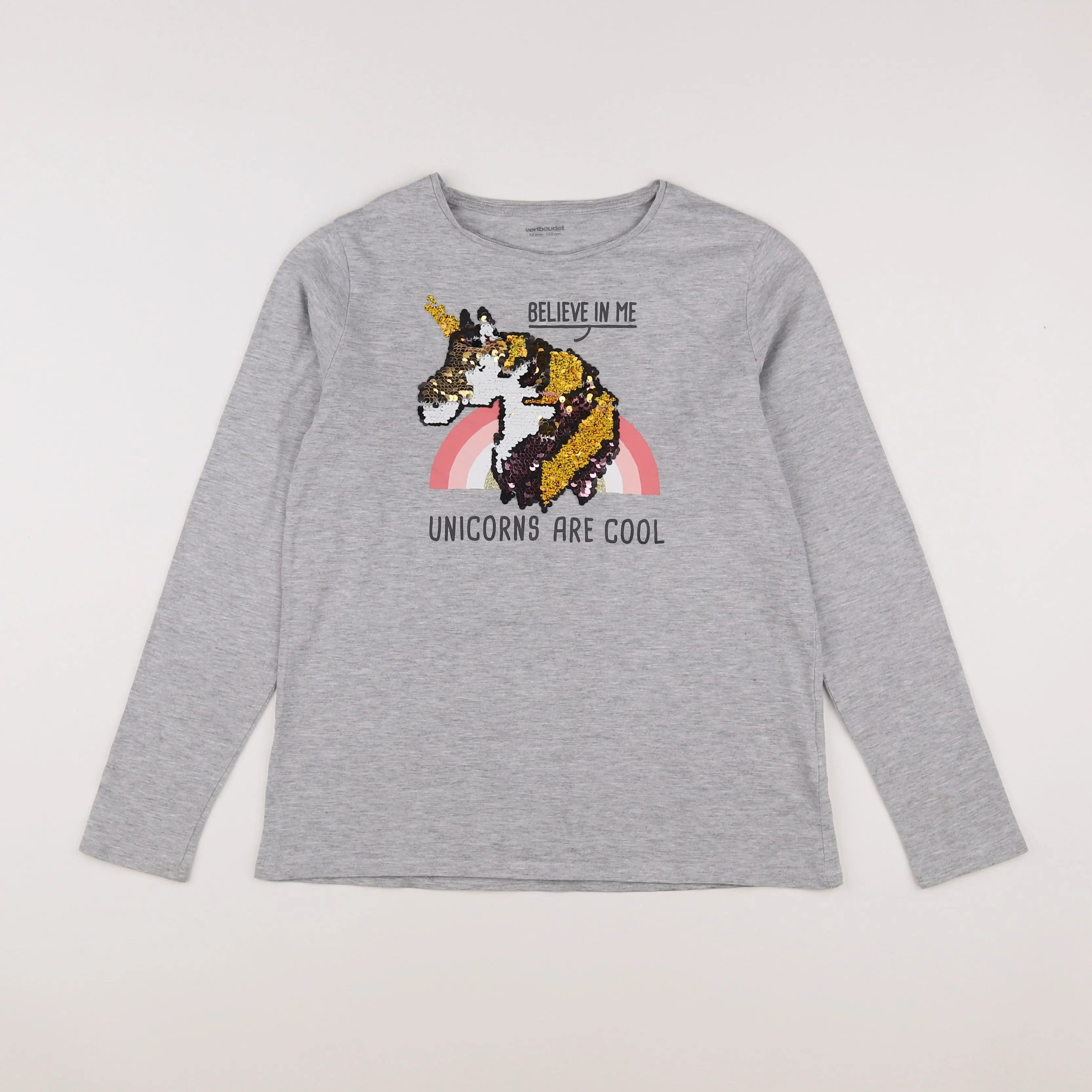 Vertbaudet - tee-shirt gris - 12 ans