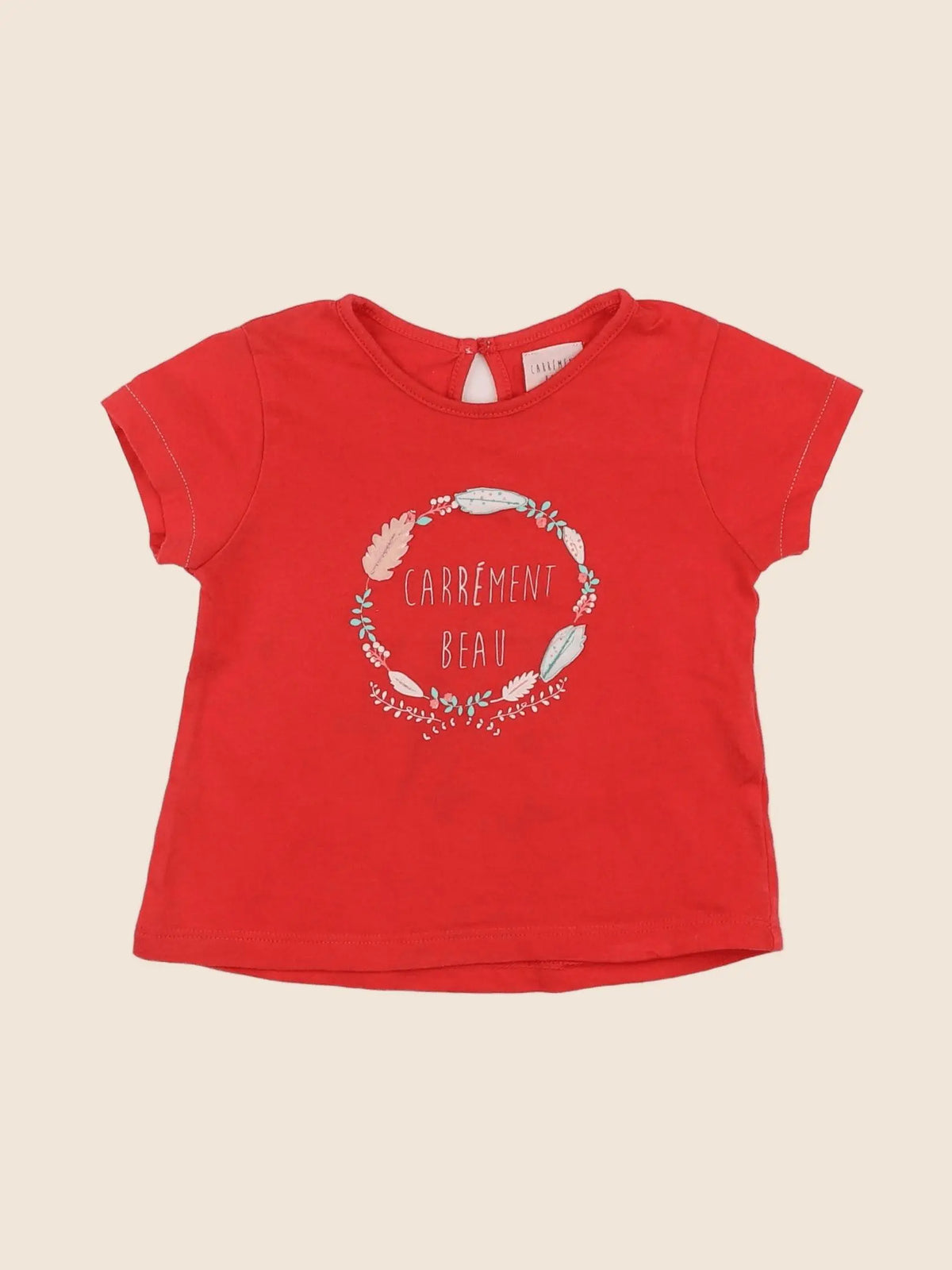 Carrément Beau - tee-shirt rouge - 12 mois