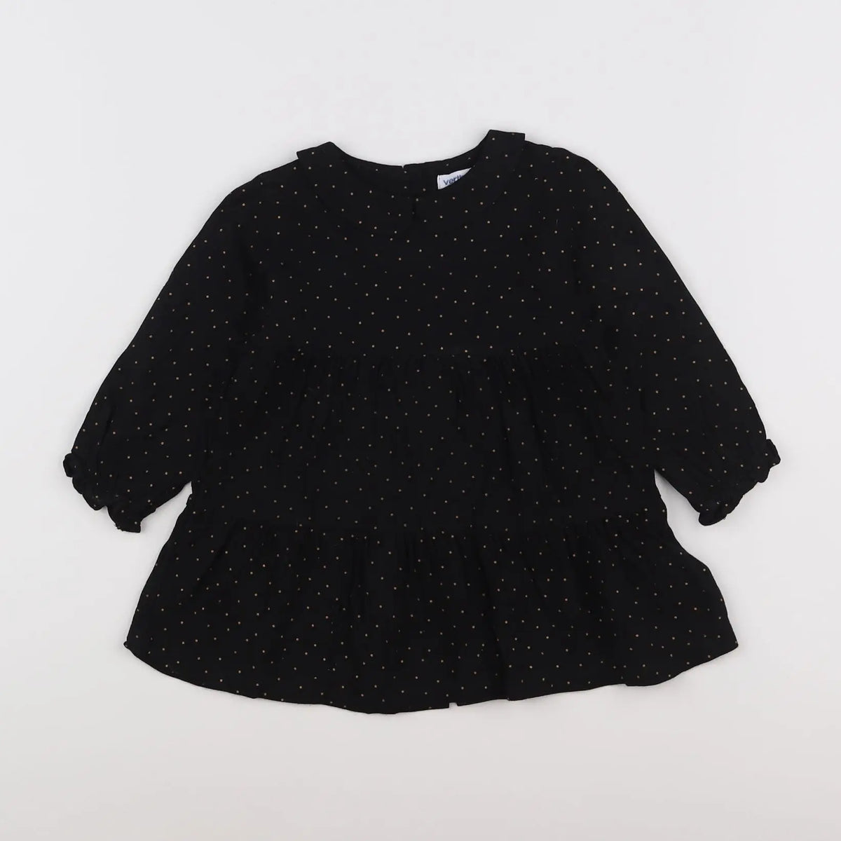 Vertbaudet - robe noir, or - 18 mois