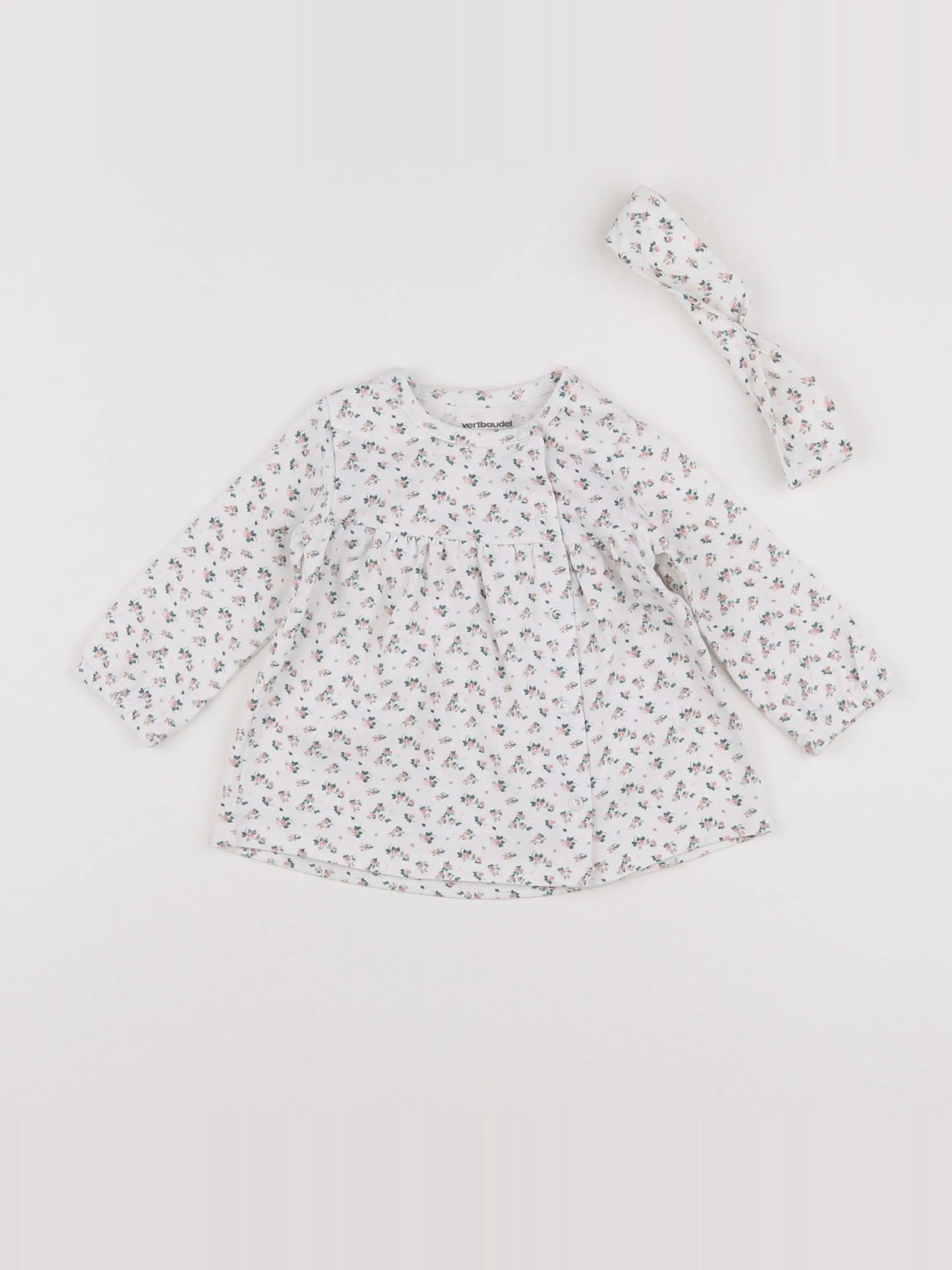 Vertbaudet - ensemble multicolore, blanc - 3 mois