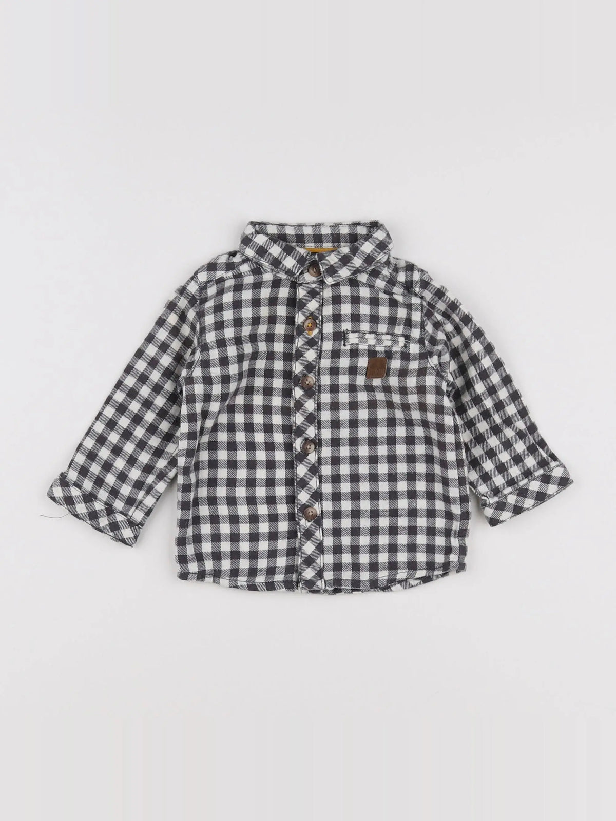 Vertbaudet - chemise gris, blanc - 6 mois