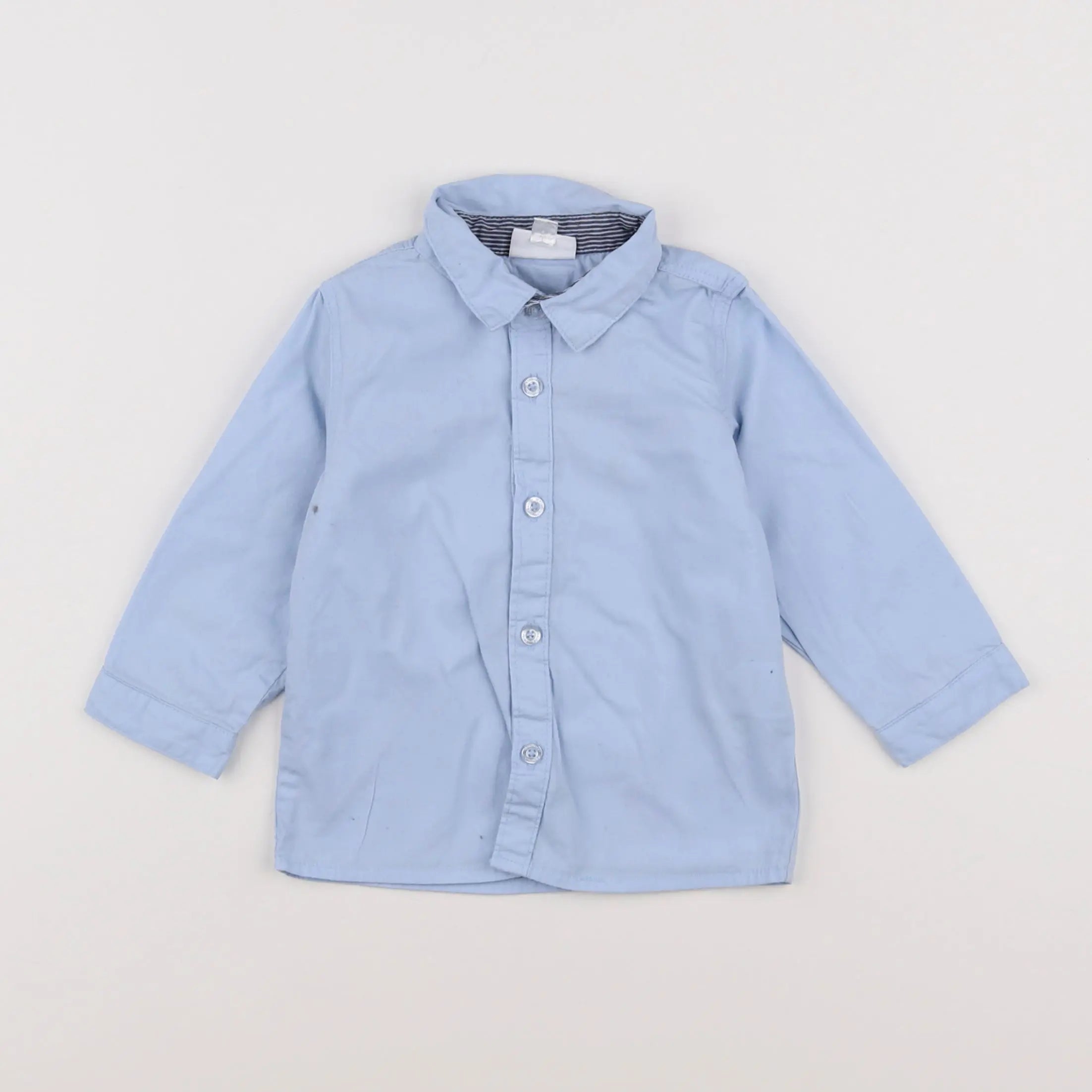 Vertbaudet - chemise bleu - 12 mois