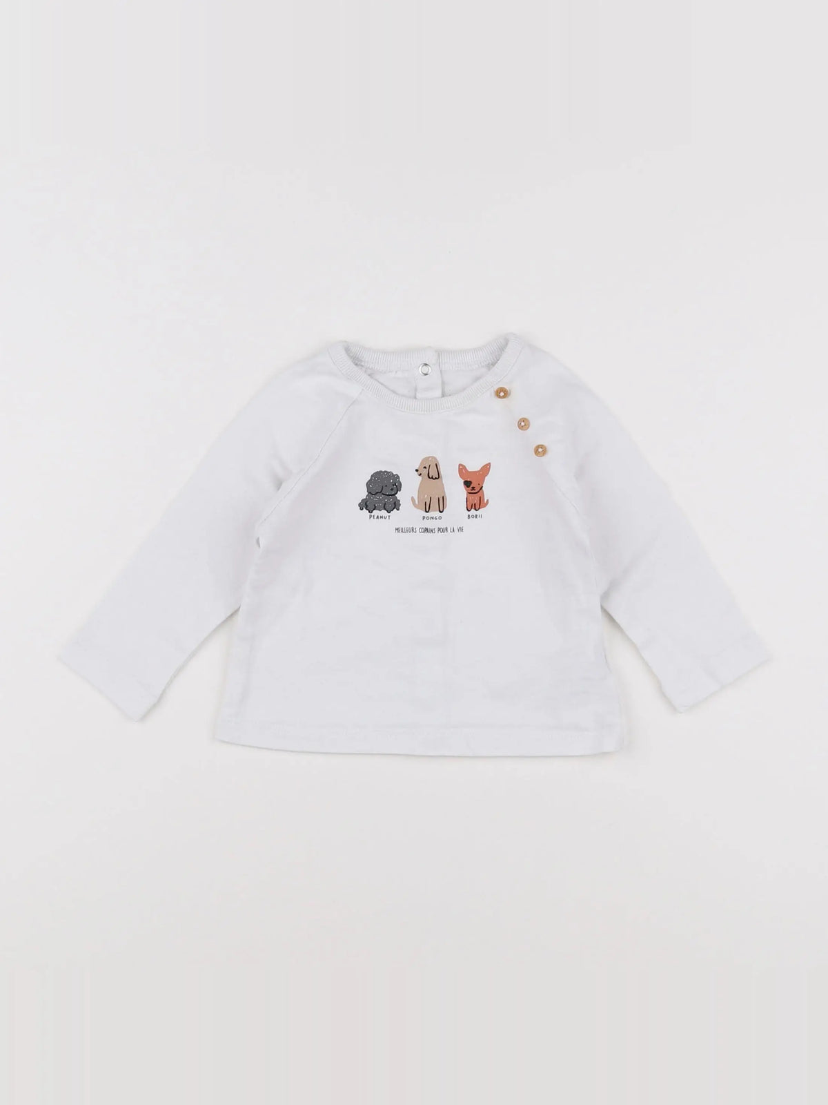 Vertbaudet - tee-shirt blanc - 6 mois