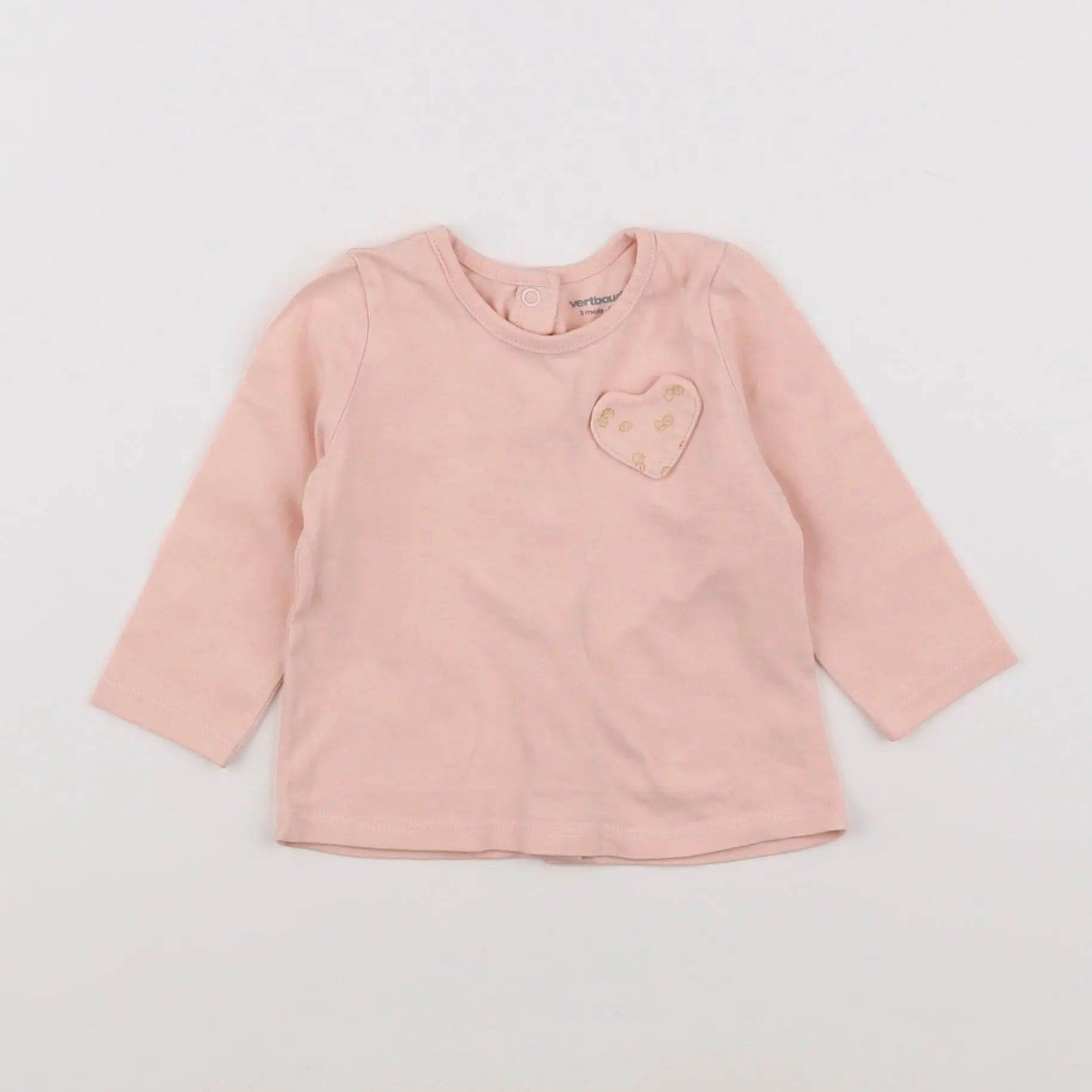 Vertbaudet - tee-shirt rose - 3 mois