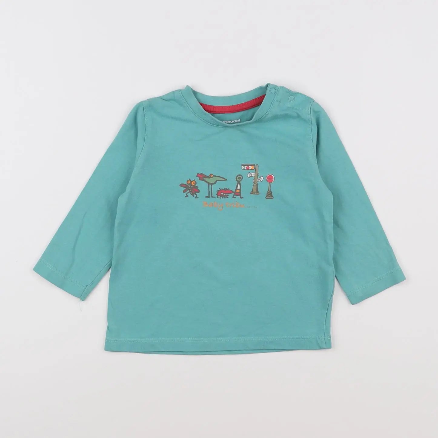 Vertbaudet - tee-shirt bleu - 12 mois