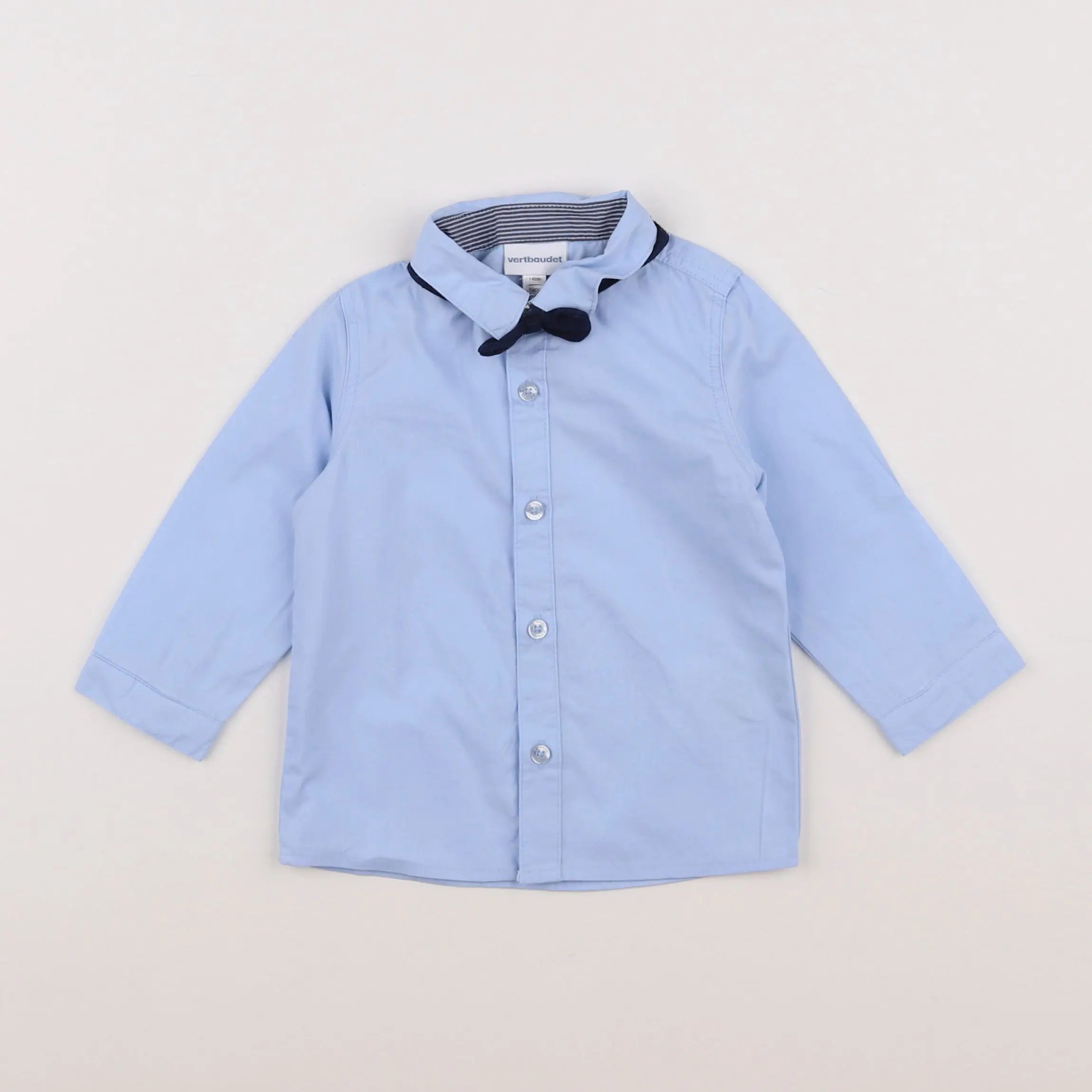 Vertbaudet - chemise bleu - 12 mois