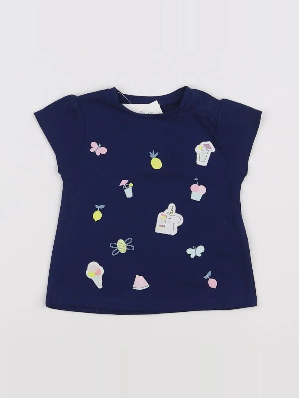 Vertbaudet - tee-shirt bleu - 3 mois