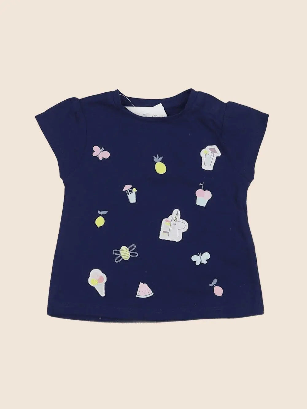 Vertbaudet - tee-shirt bleu - 3 mois