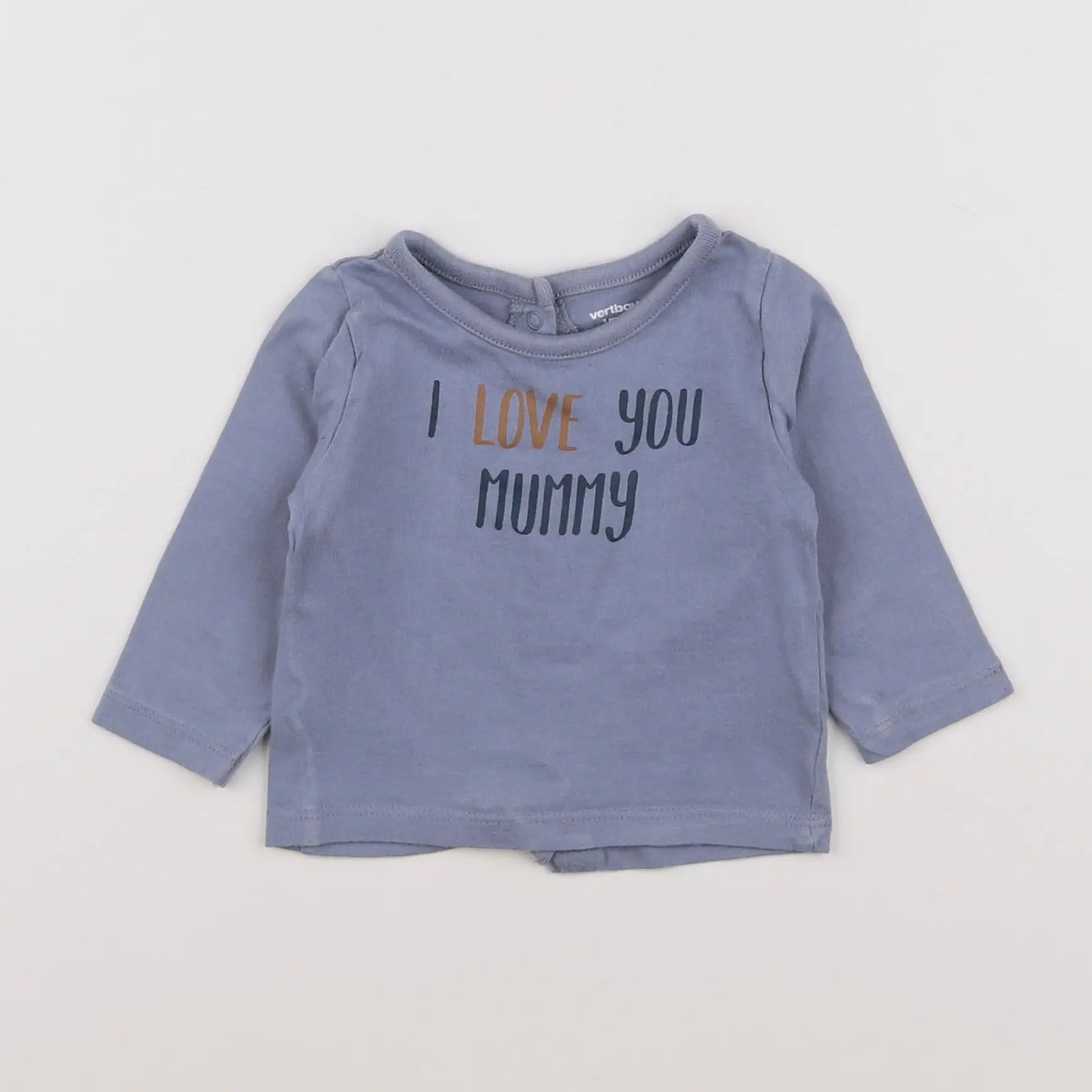 Vertbaudet - tee-shirt bleu - 3 mois