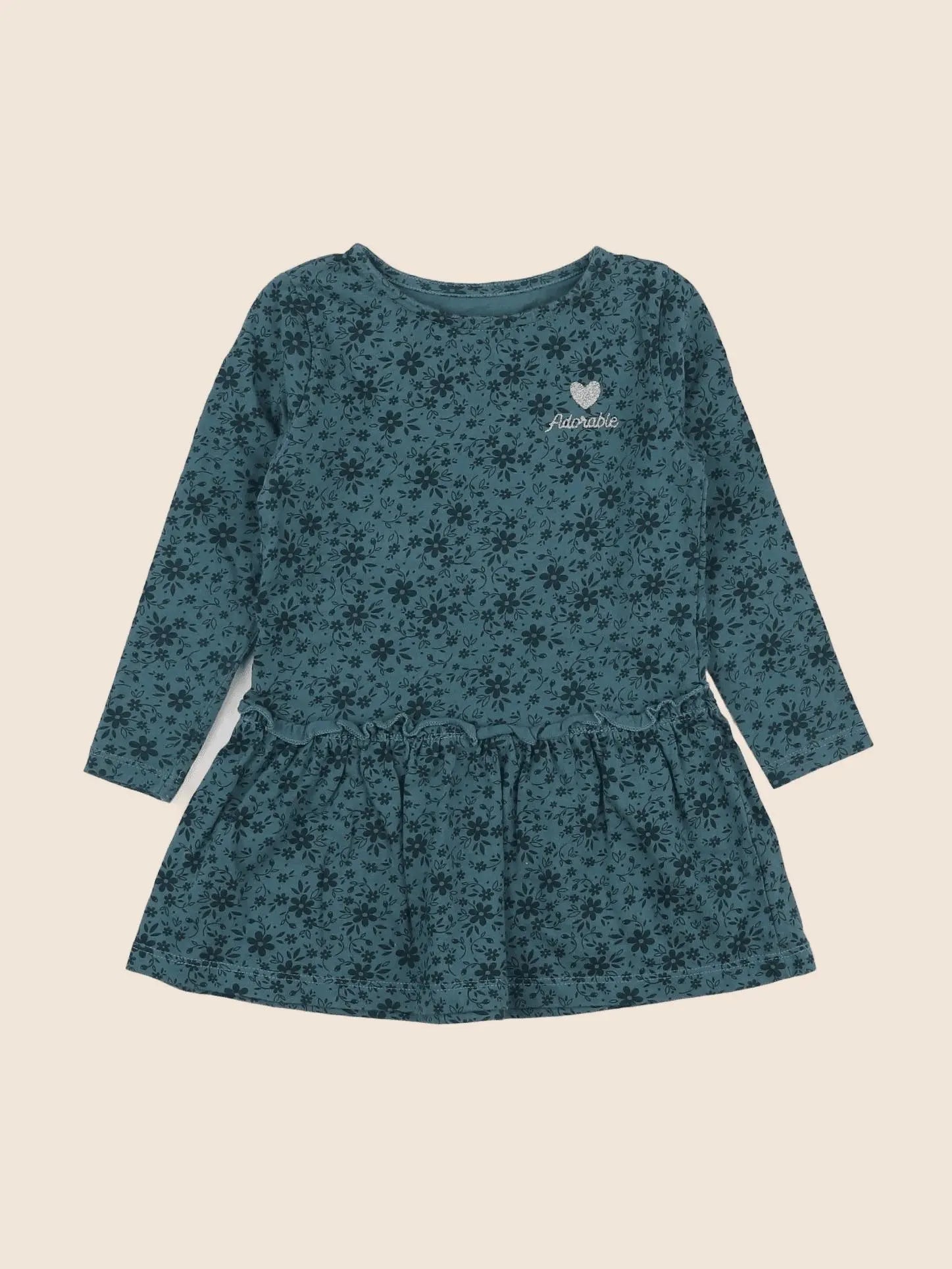 Vertbaudet - robe vert - 2 ans