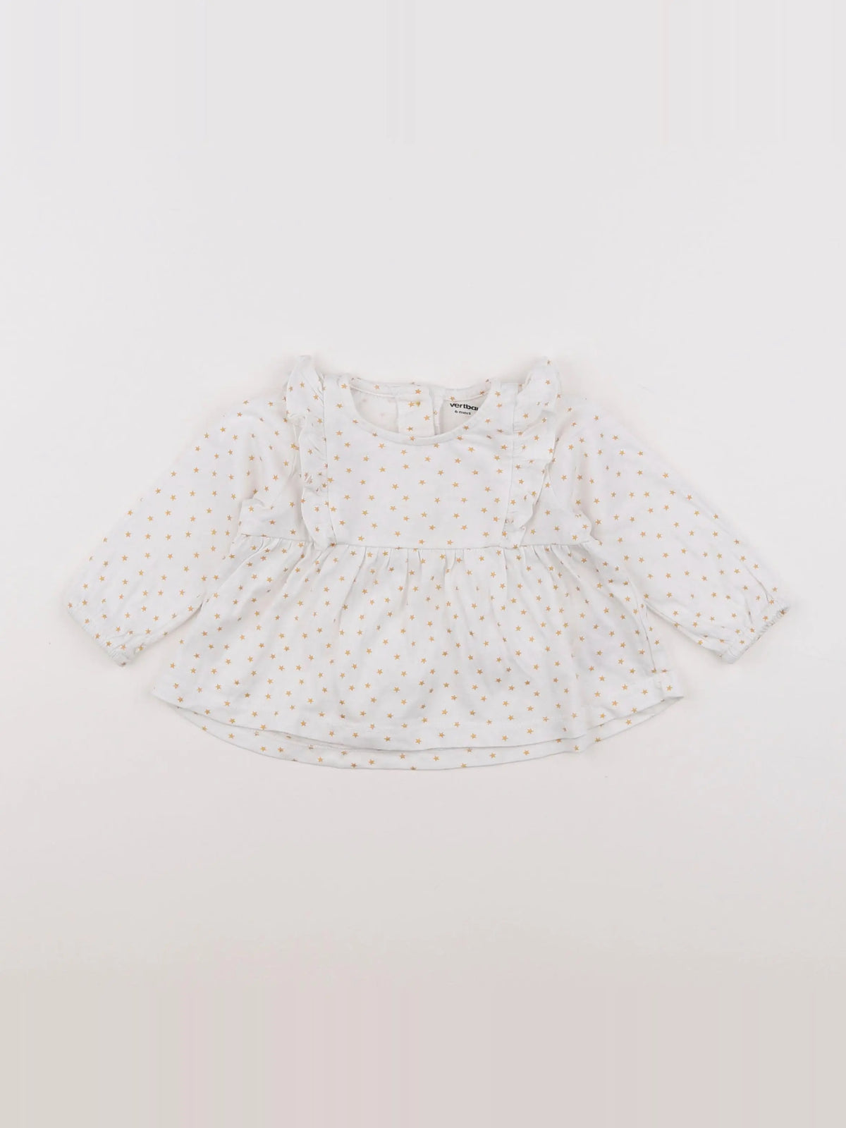 Vertbaudet - tee-shirt blanc, or - 6 mois
