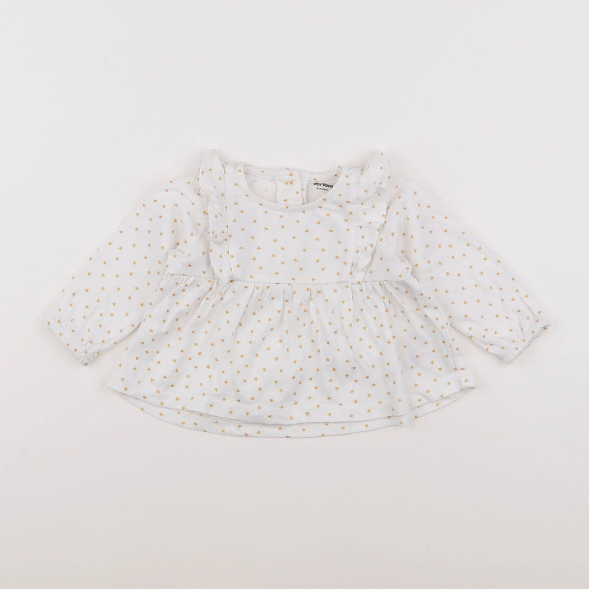 Vertbaudet - tee-shirt blanc, or - 6 mois