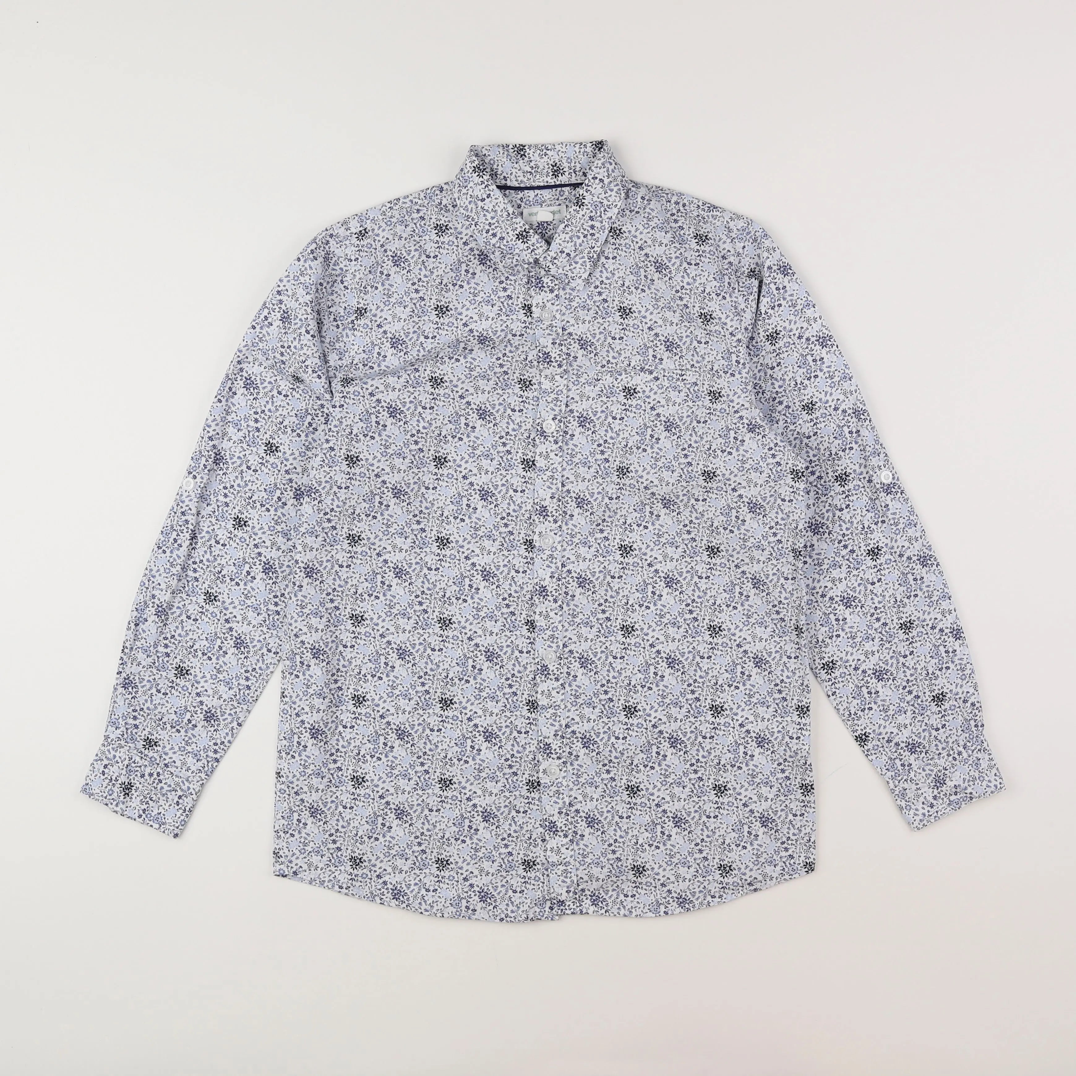 Vertbaudet - chemise blanc, bleu - 12 ans