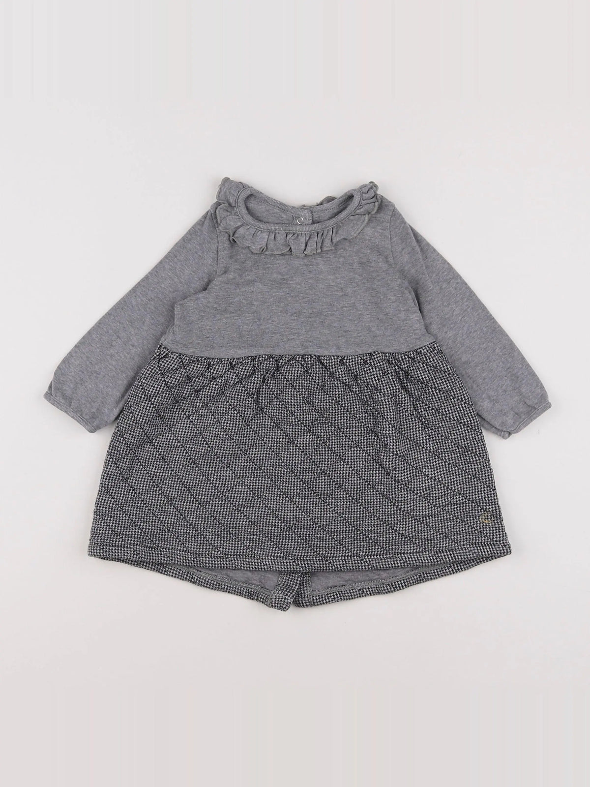 Petit Bateau - robe gris - 12 mois