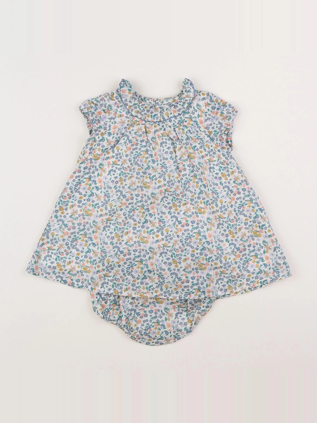 Boutchou - robe bleu, blanc - 6 mois