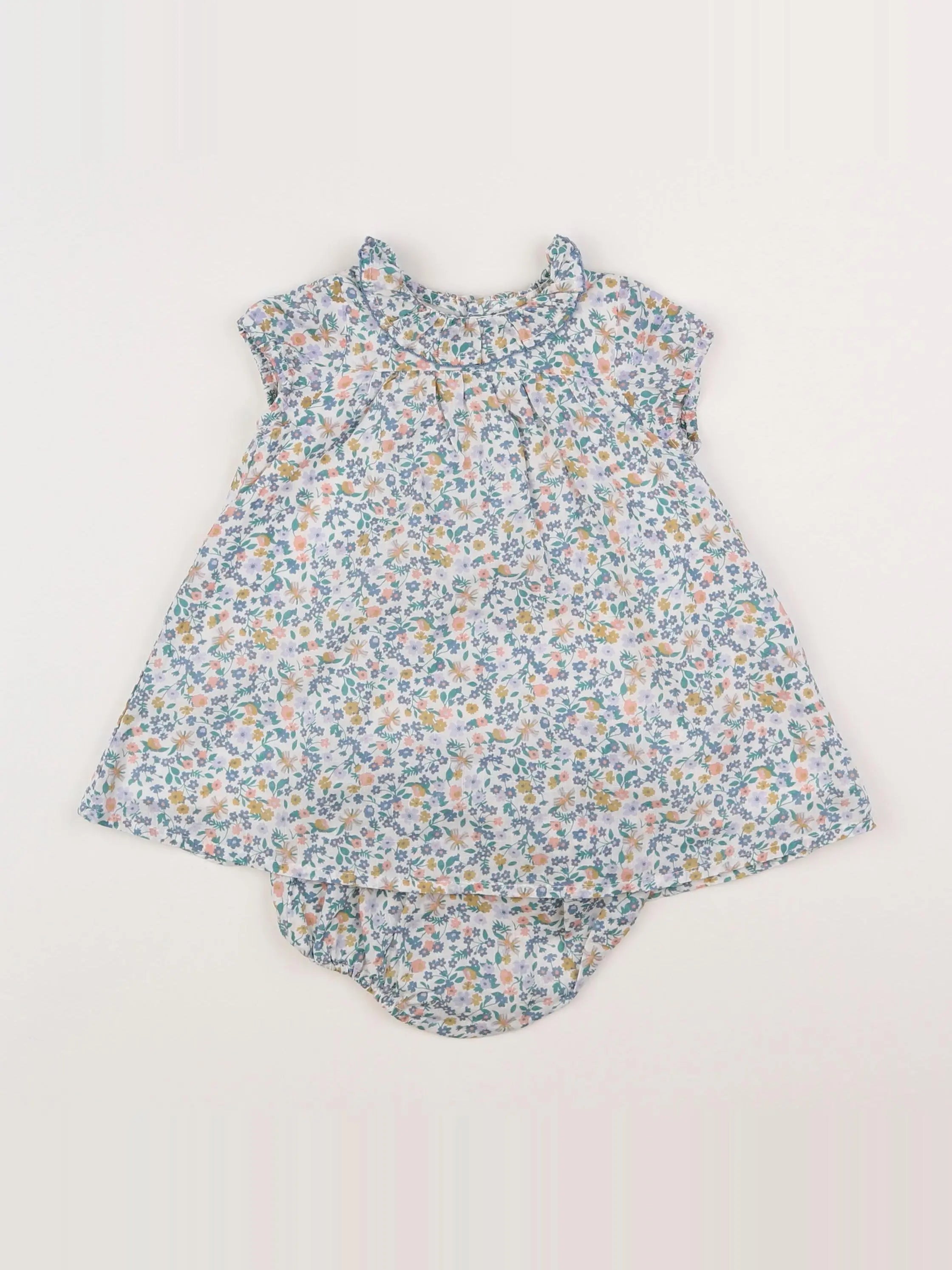 Boutchou - robe bleu, blanc - 6 mois