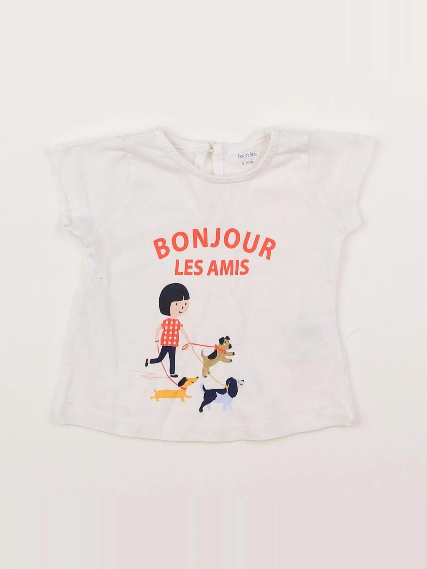 Boutchou - tee-shirt blanc - 6 mois