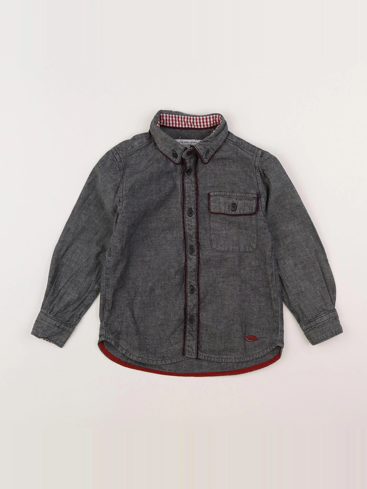 Little marc jacobs - chemise gris, rouge - 4 ans