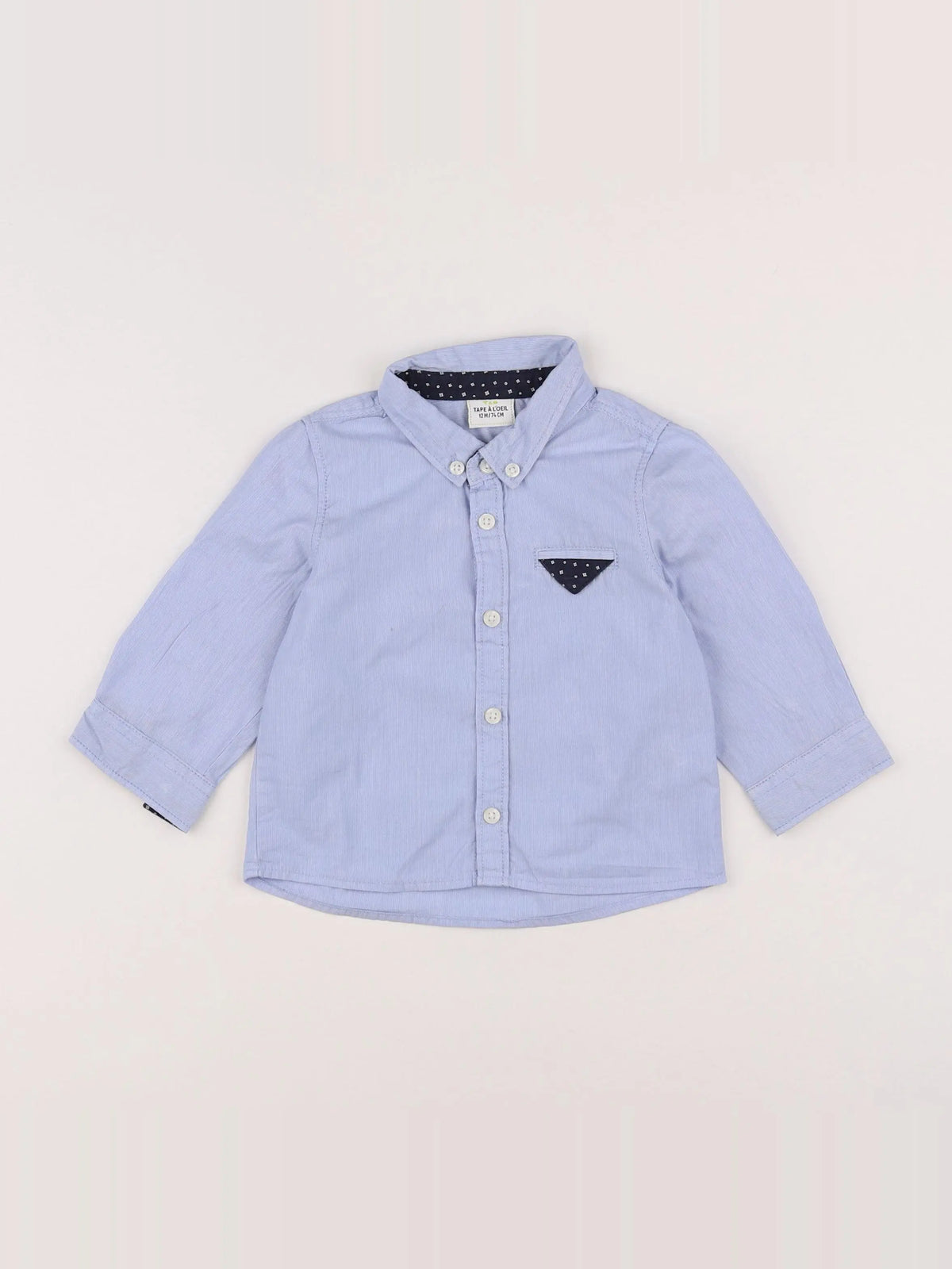 Tape à l'oeil - chemise bleu, blanc - 12 mois