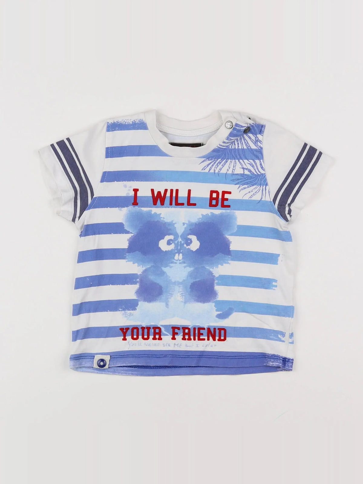 Catimini - tee-shirt bleu, blanc - 18 mois