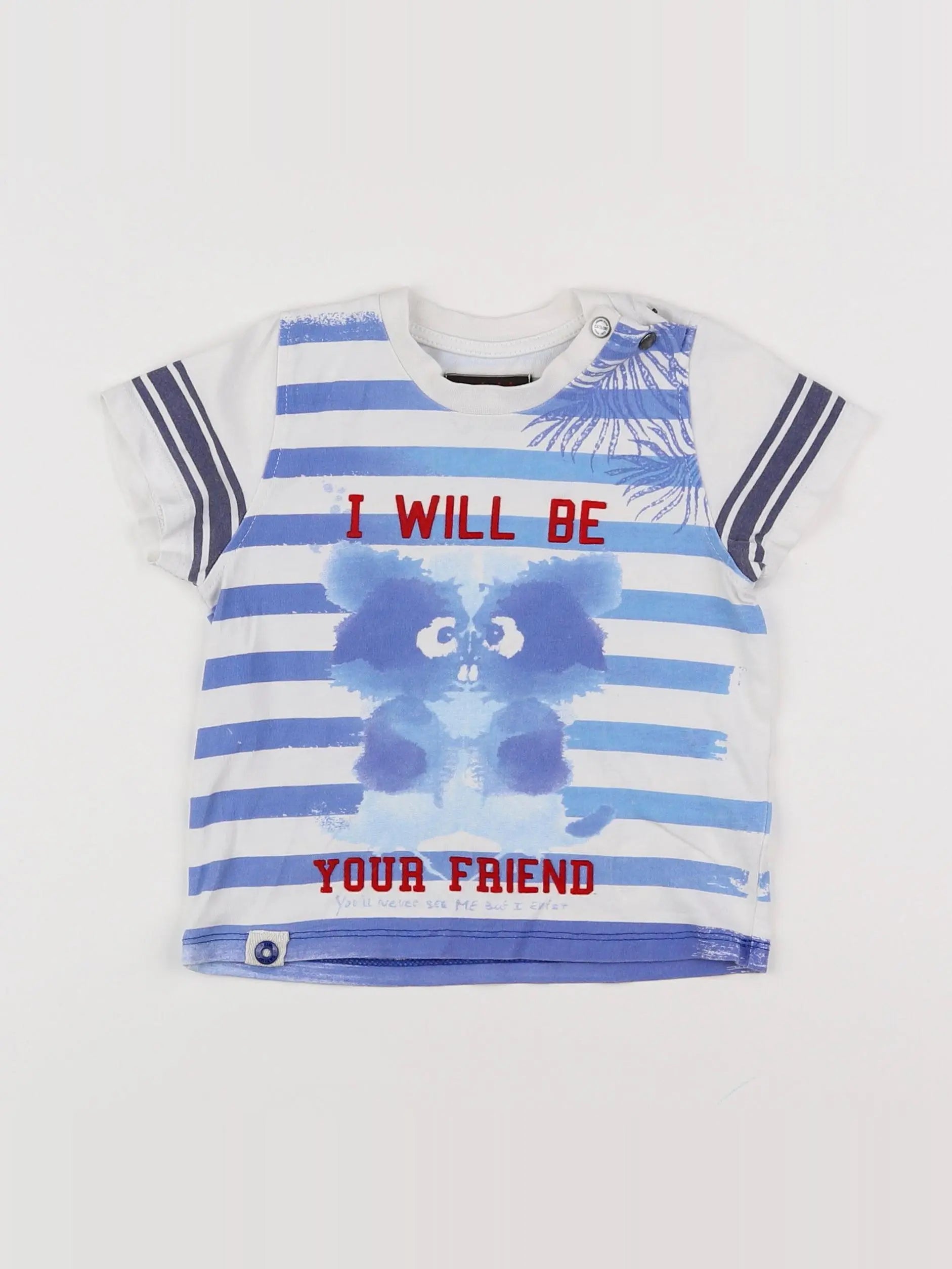Catimini - tee-shirt bleu, blanc - 18 mois
