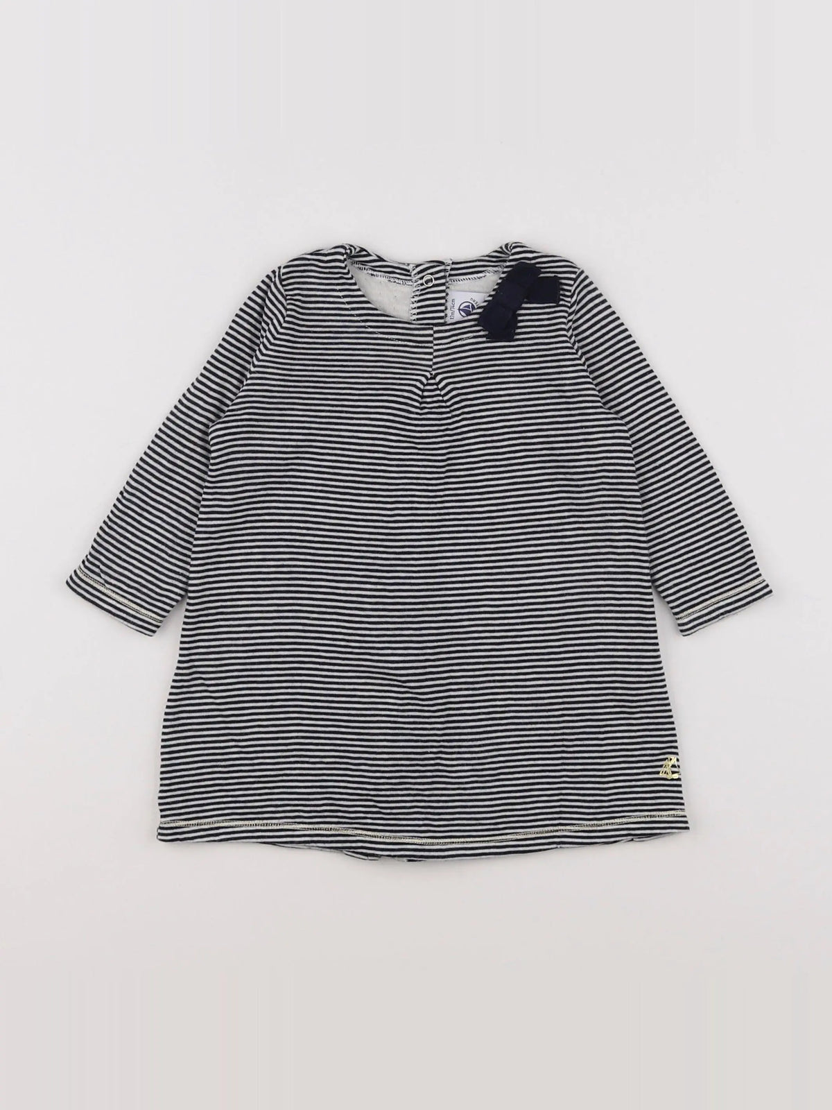 Petit Bateau - robe bleu, blanc - 12 mois