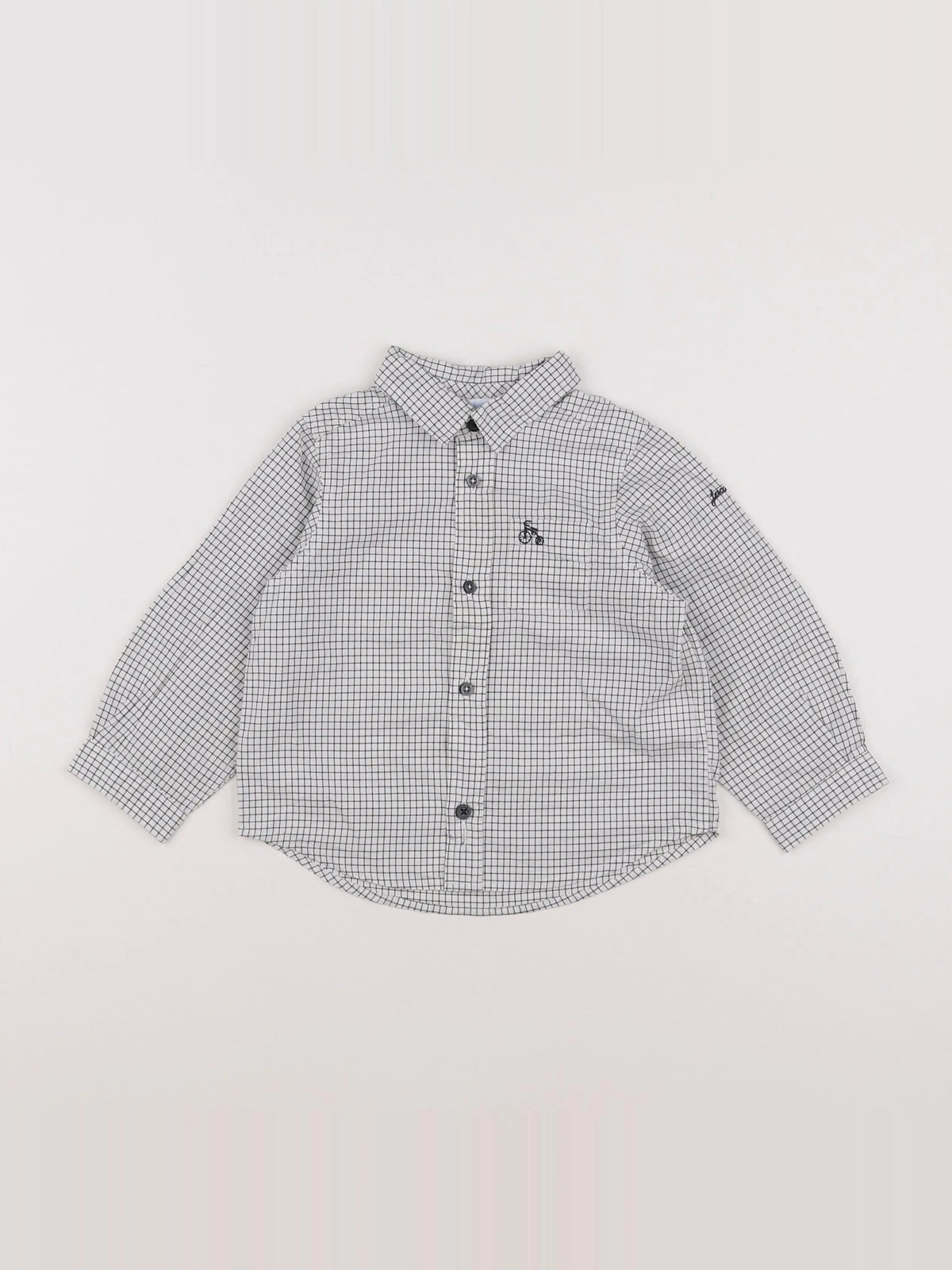 Jacadi - chemise blanc, bleu - 18 mois