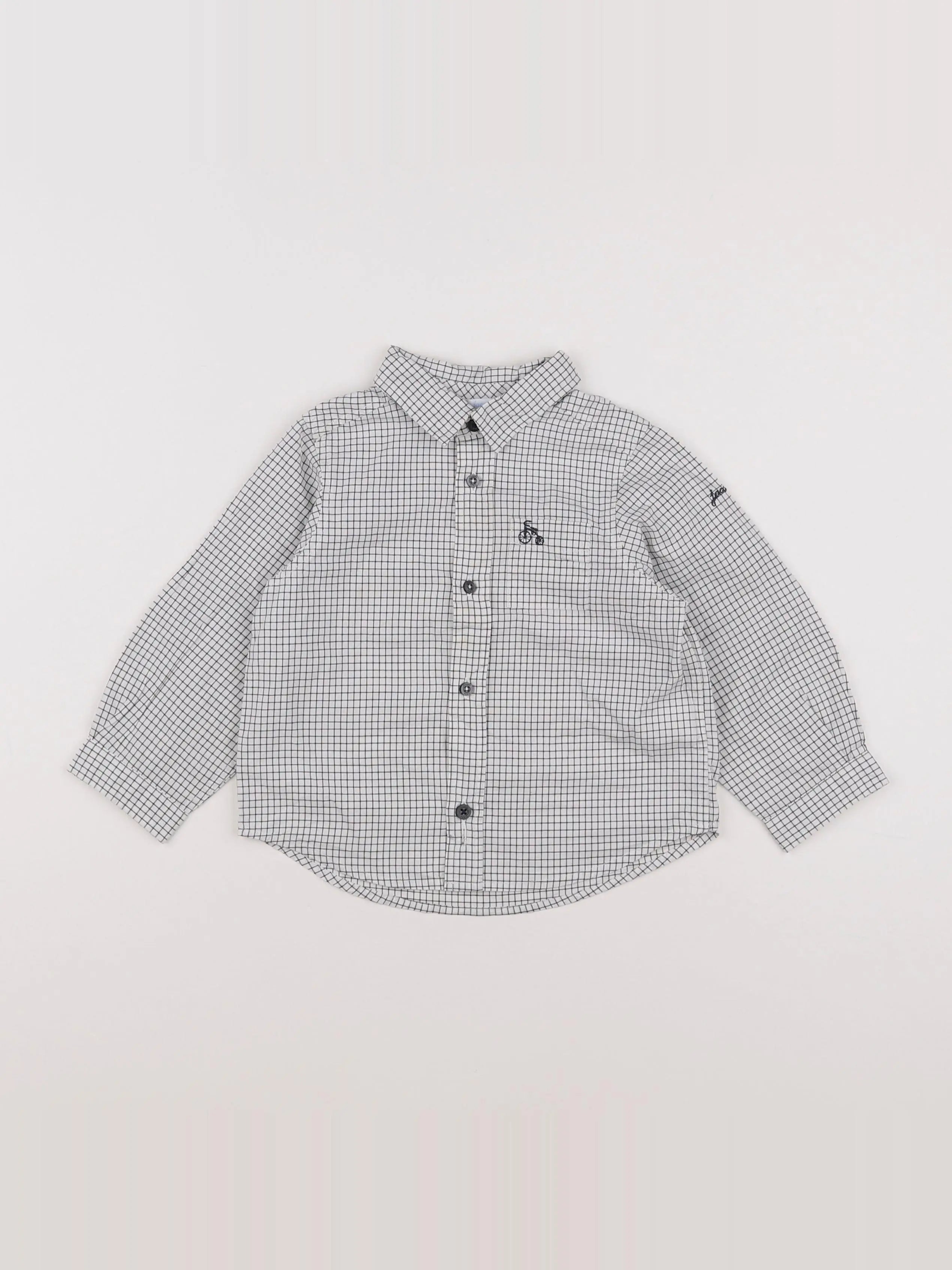 Jacadi - chemise blanc, bleu - 18 mois