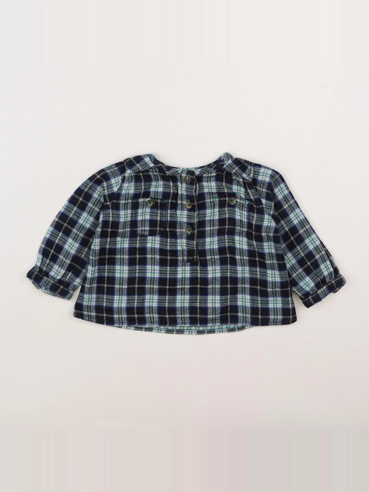 Petit Bateau - blouse bleu, multicolore - 12 mois