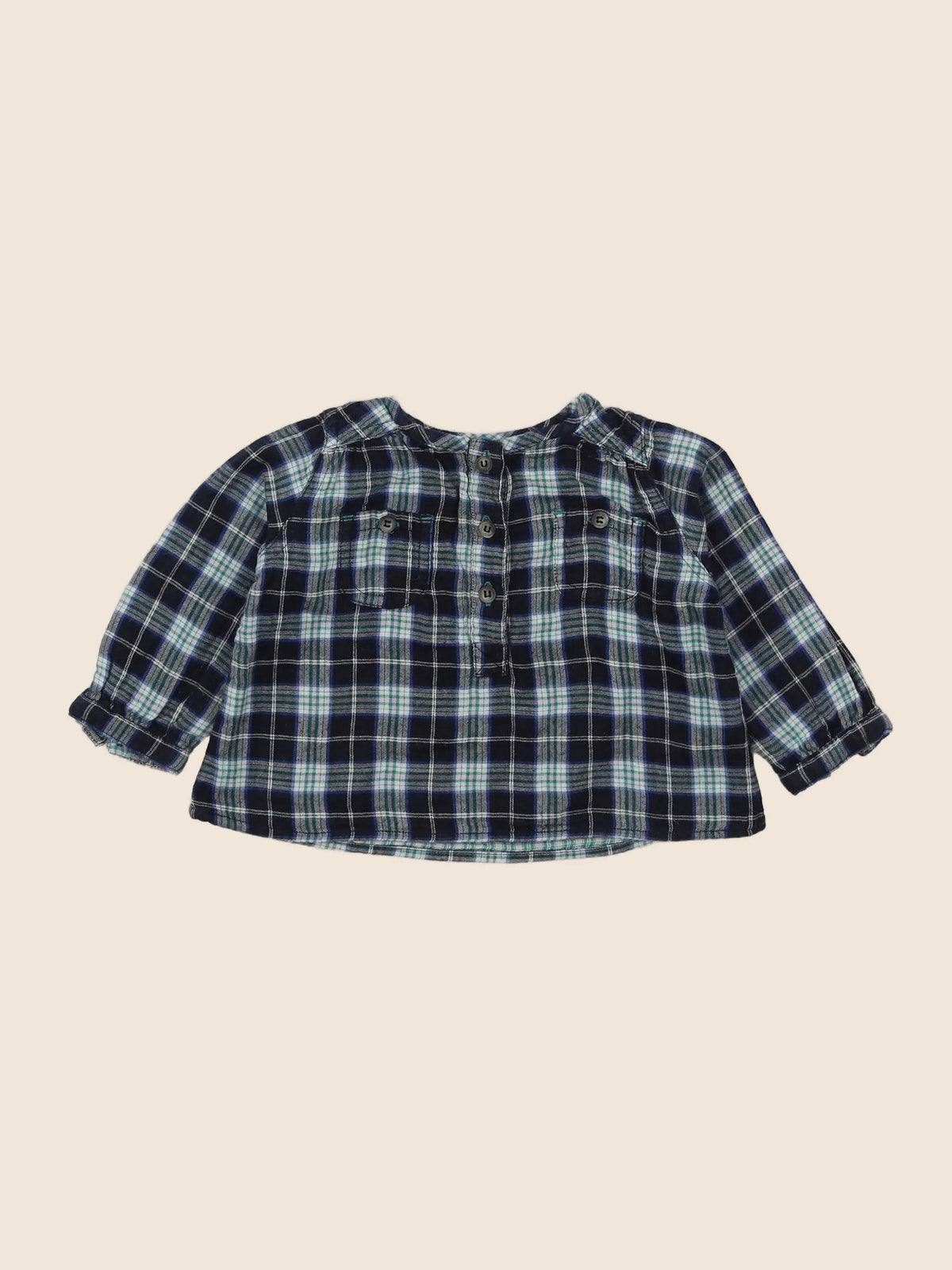 Petit Bateau - blouse bleu, multicolore - 12 mois