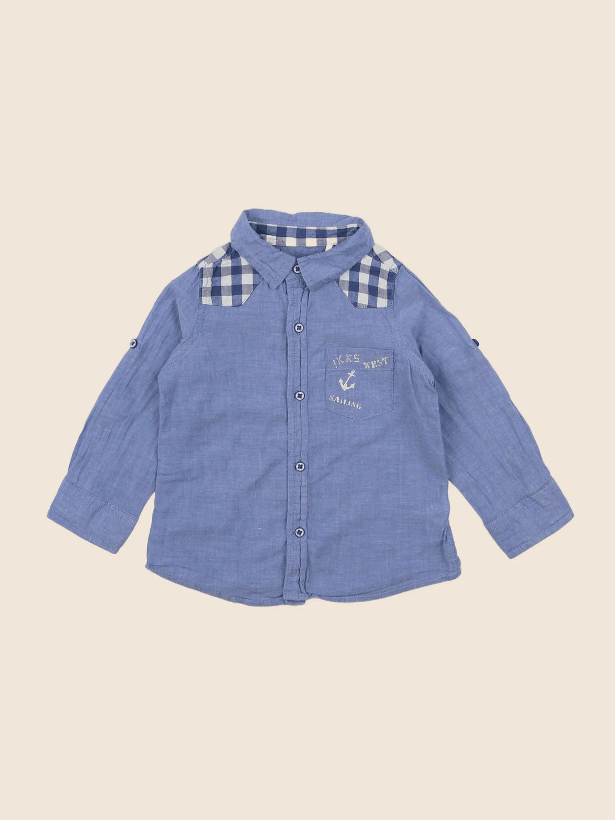 IKKS - chemise bleu - 12 mois