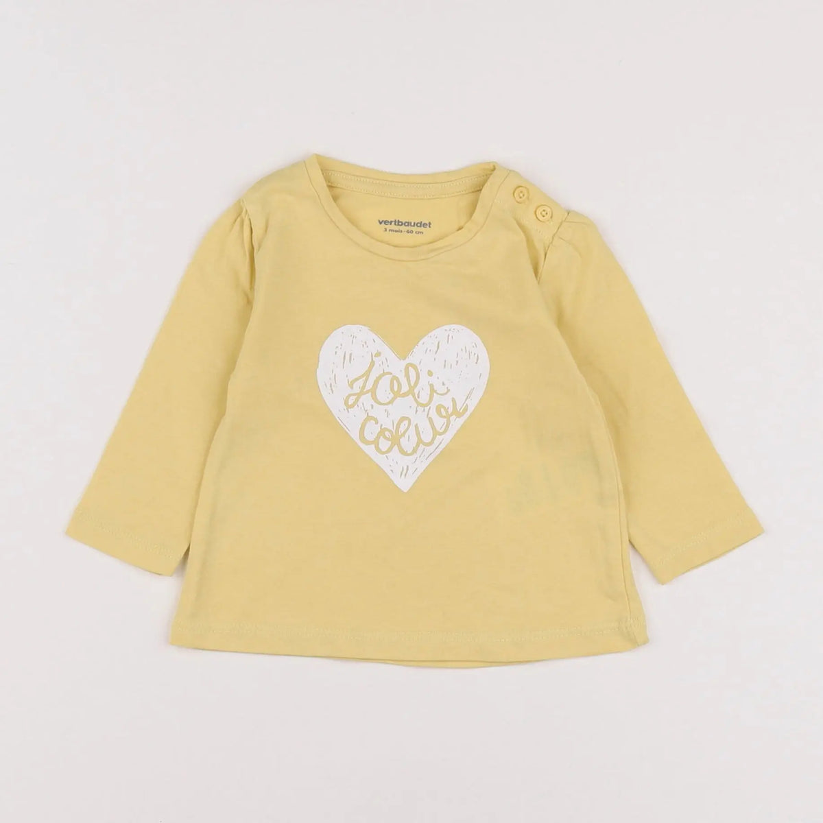 Vertbaudet - tee-shirt jaune - 3 mois