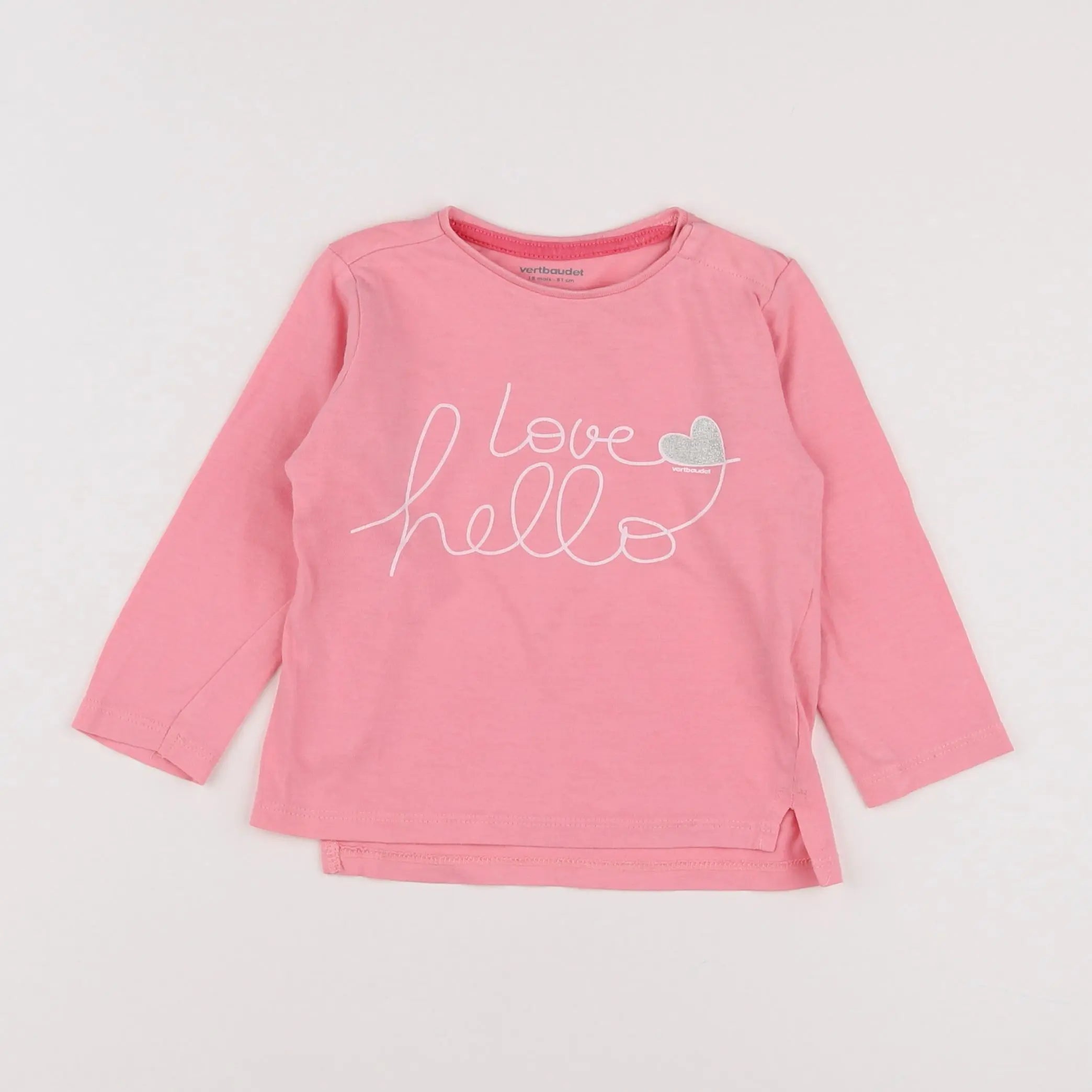 Vertbaudet - tee-shirt rose - 18 mois