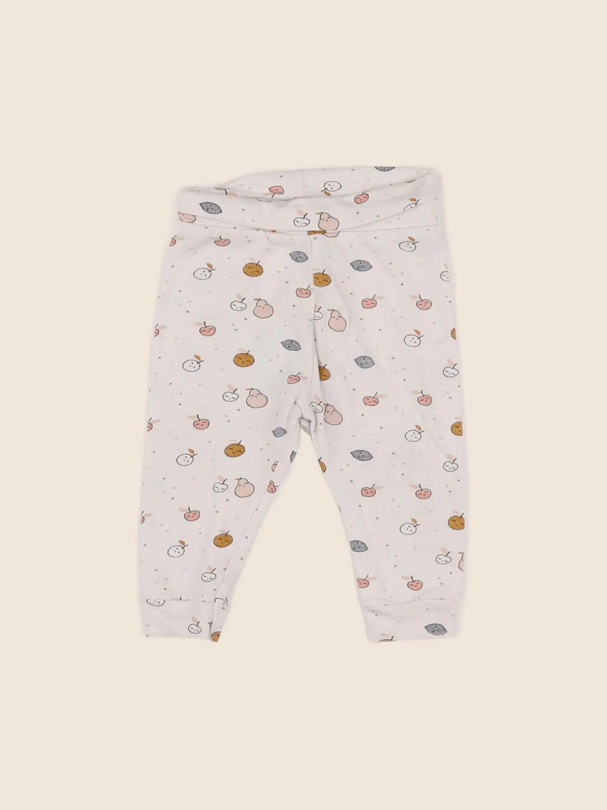 Vertbaudet - legging beige, orange - 3 mois