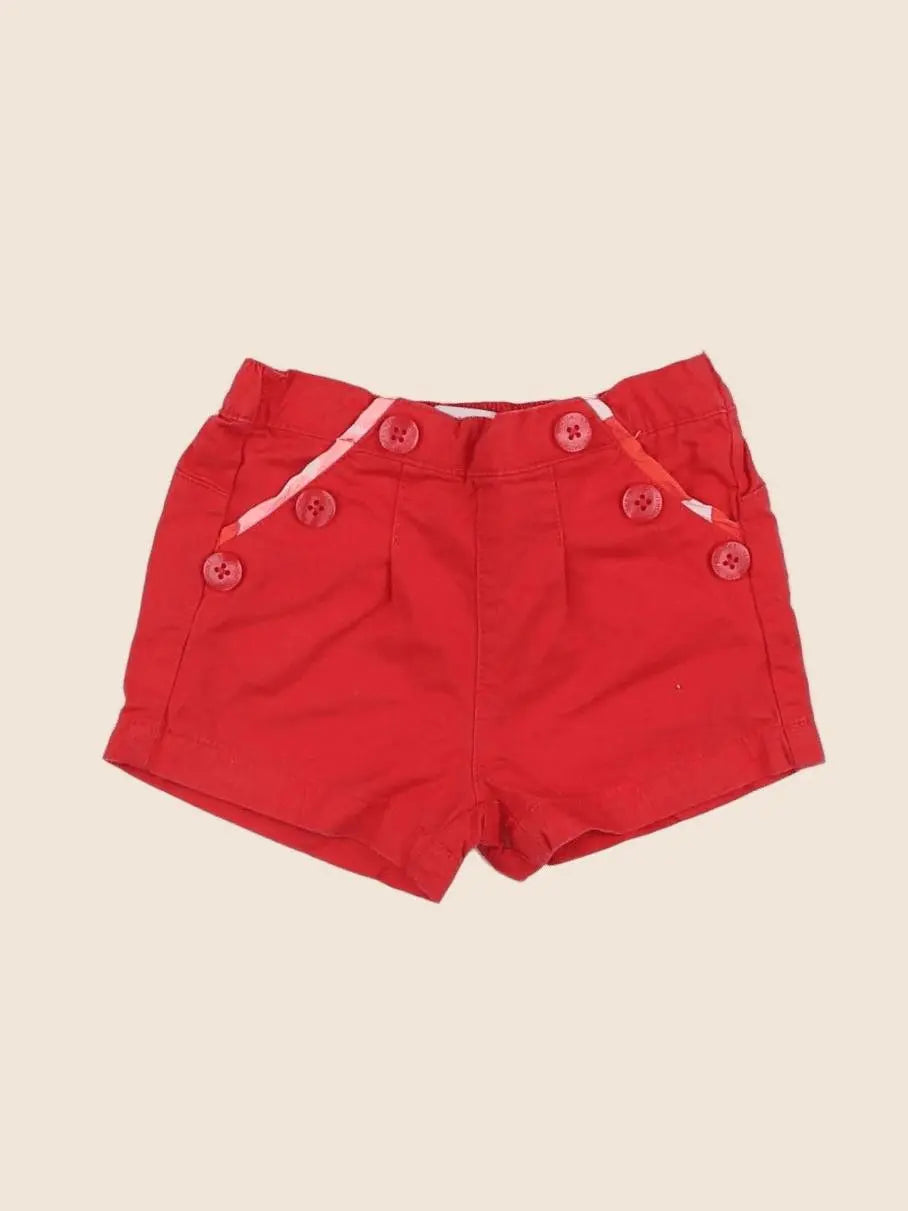 Vertbaudet - short rouge - 6 mois