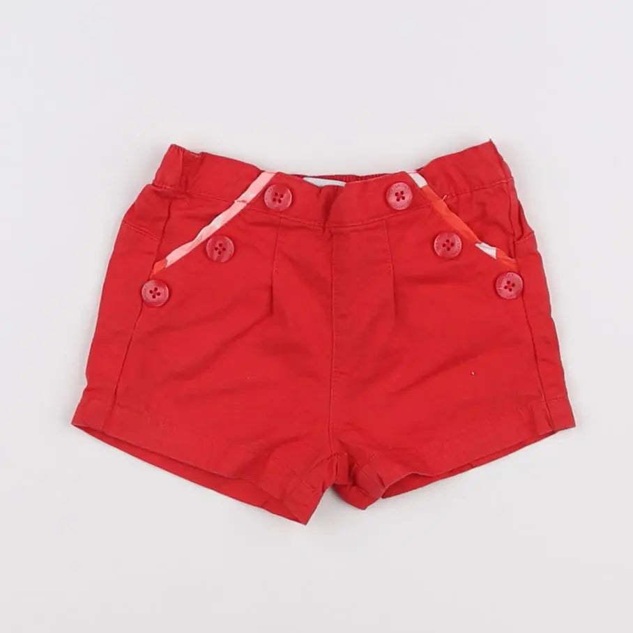 Vertbaudet - short rouge - 6 mois