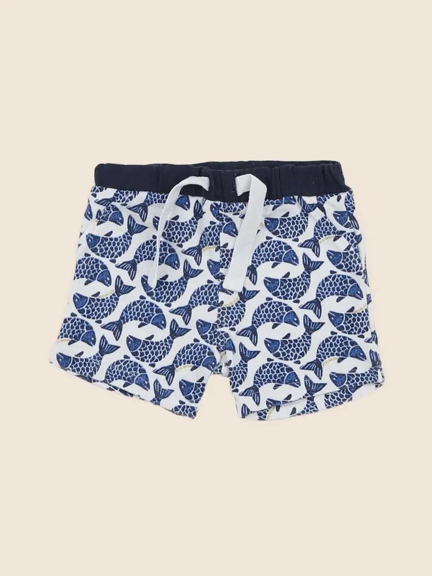 Petit Bateau - short bleu - 6 mois