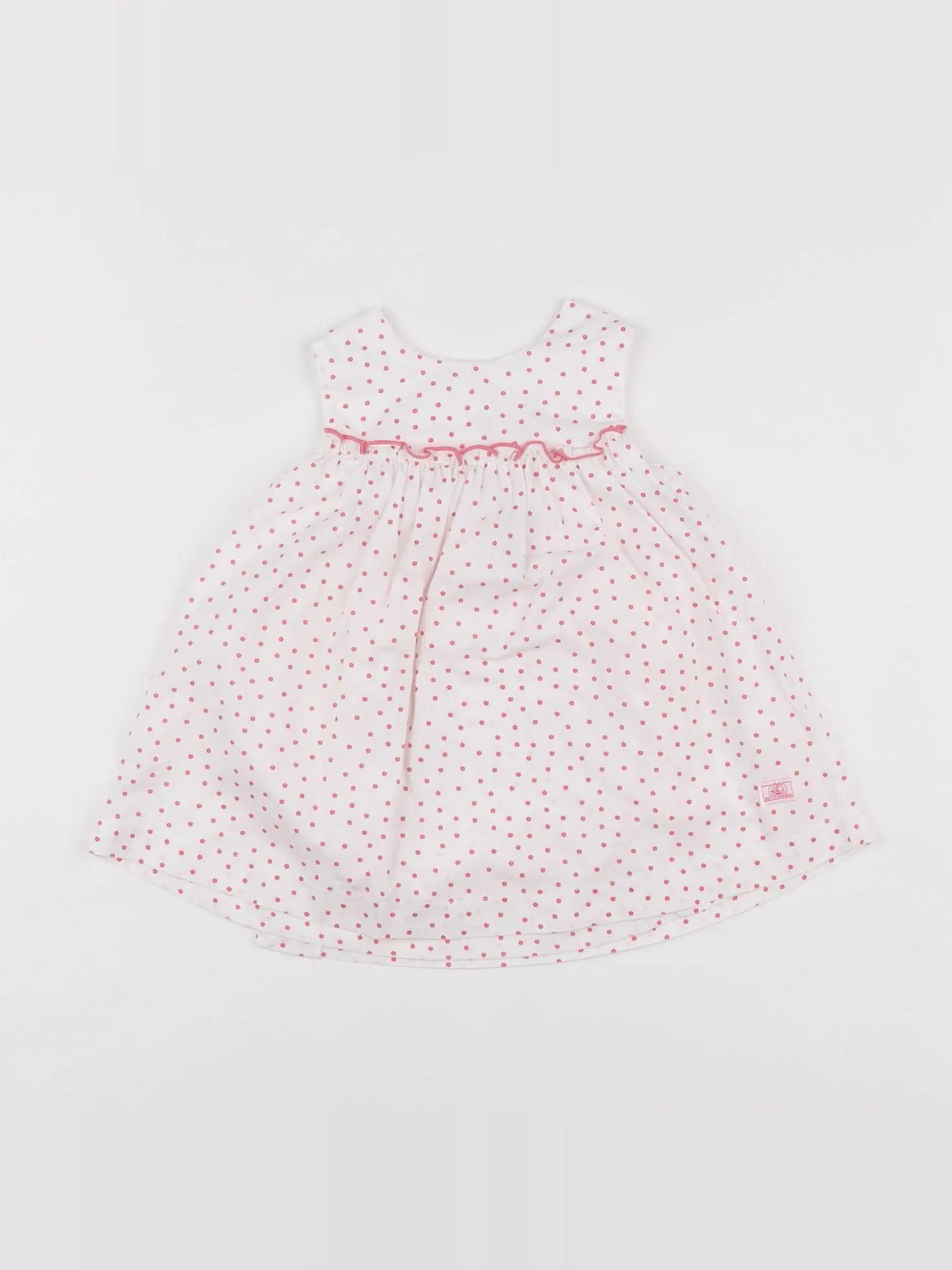 Petit Bateau - robe blanc - 12 mois