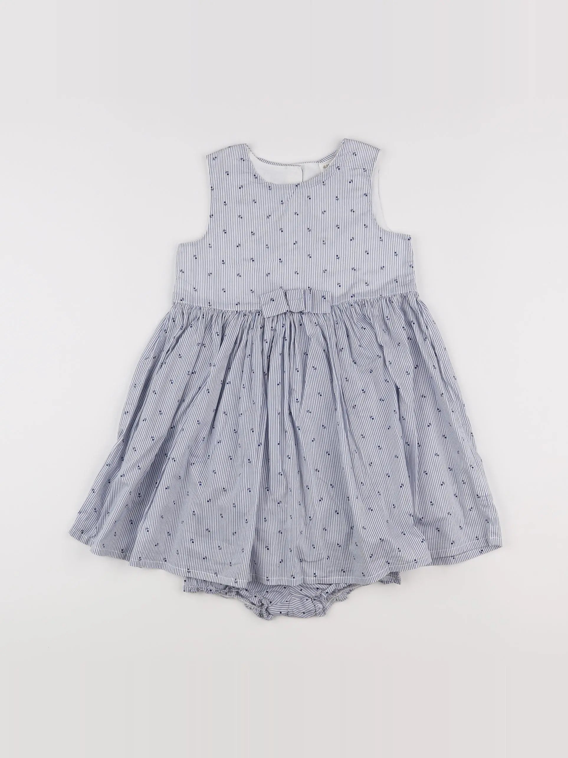 H&M - robe blanc, bleu - 12/18 mois