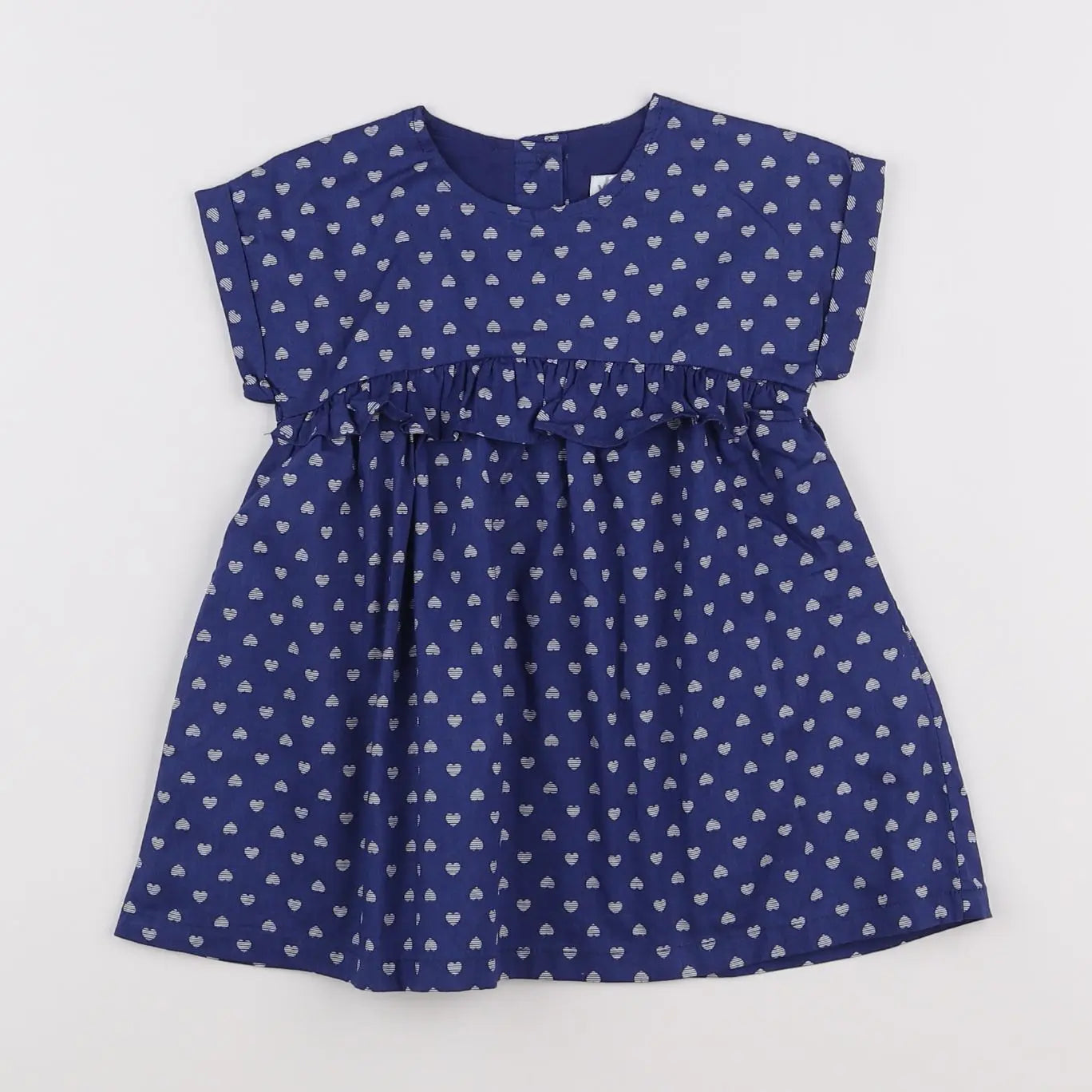 Vertbaudet - robe bleu, blanc - 12 mois