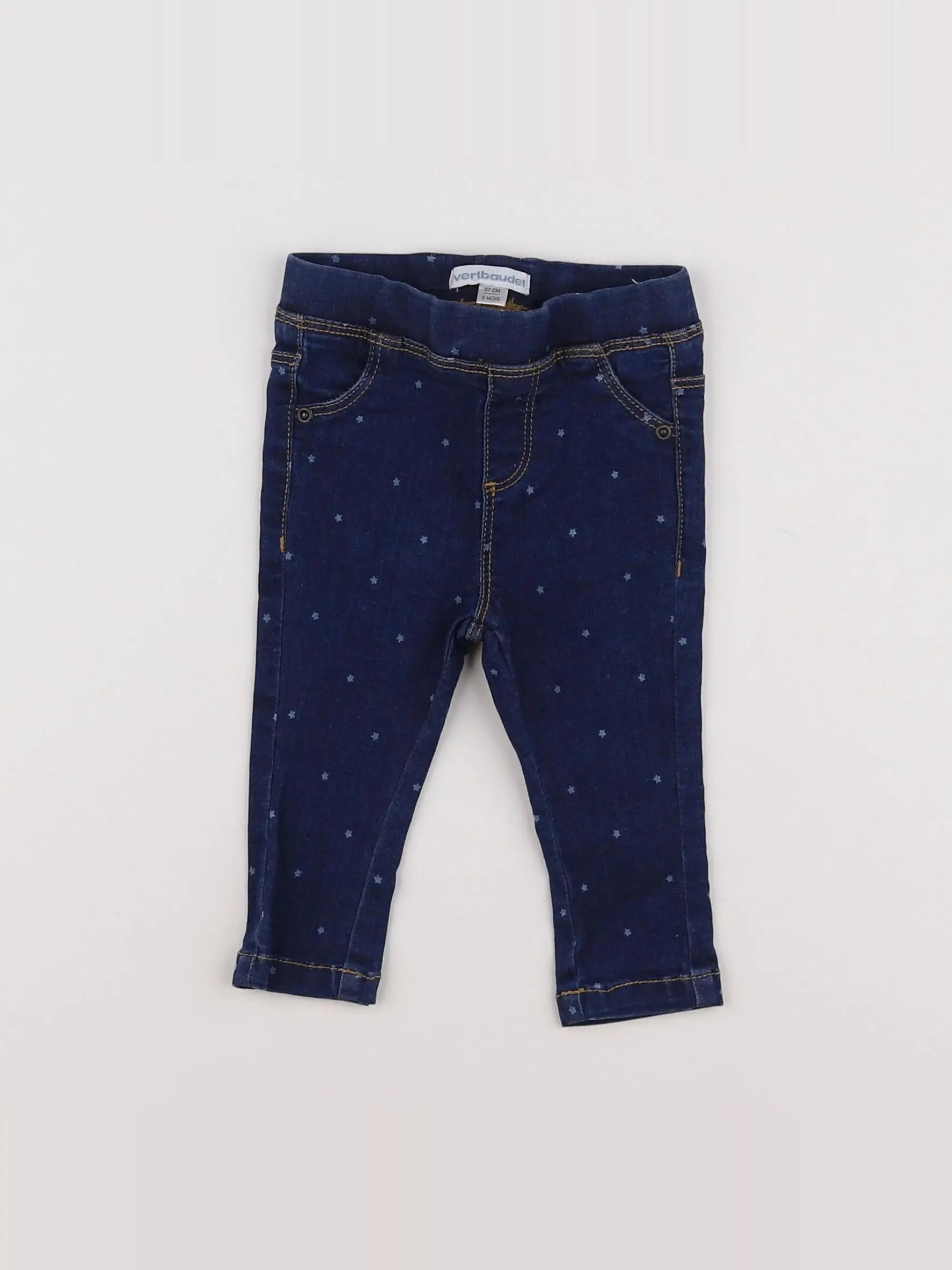 Vertbaudet - jegging bleu - 6 mois
