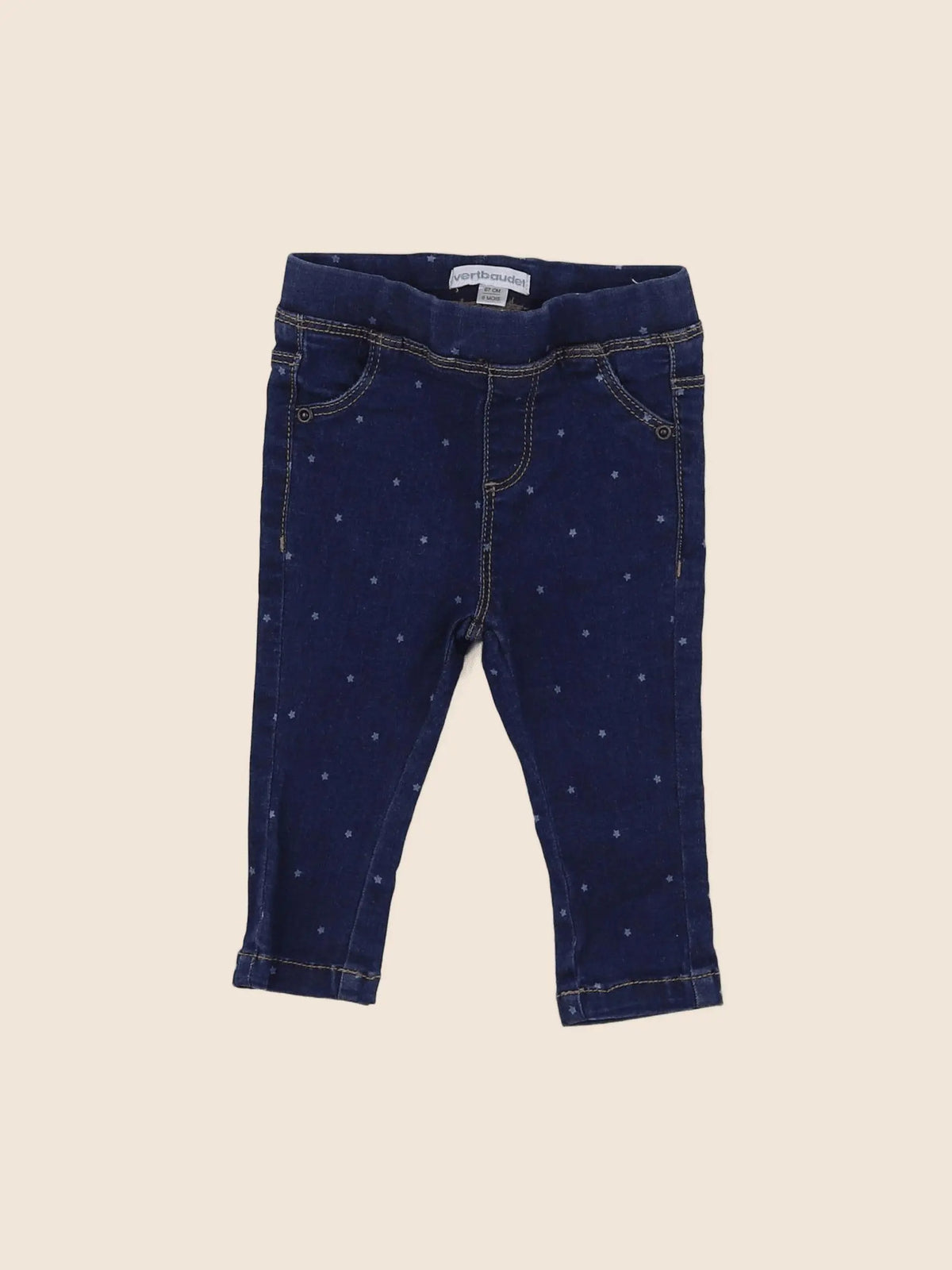 Vertbaudet - jegging bleu - 6 mois
