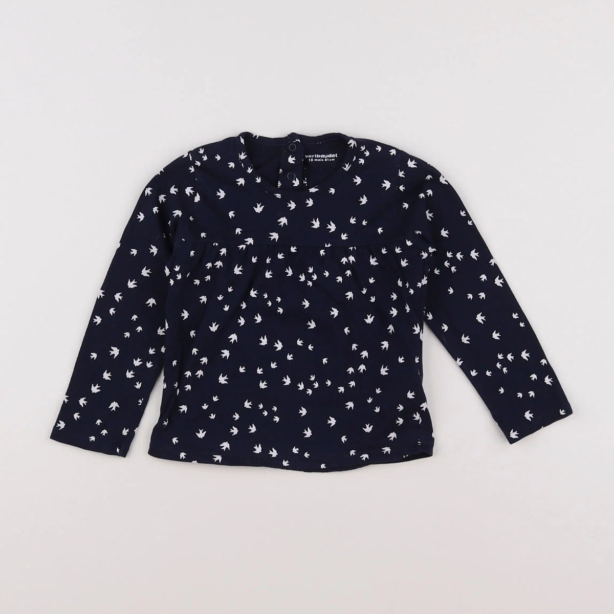 Vertbaudet - tee-shirt bleu, blanc - 18 mois
